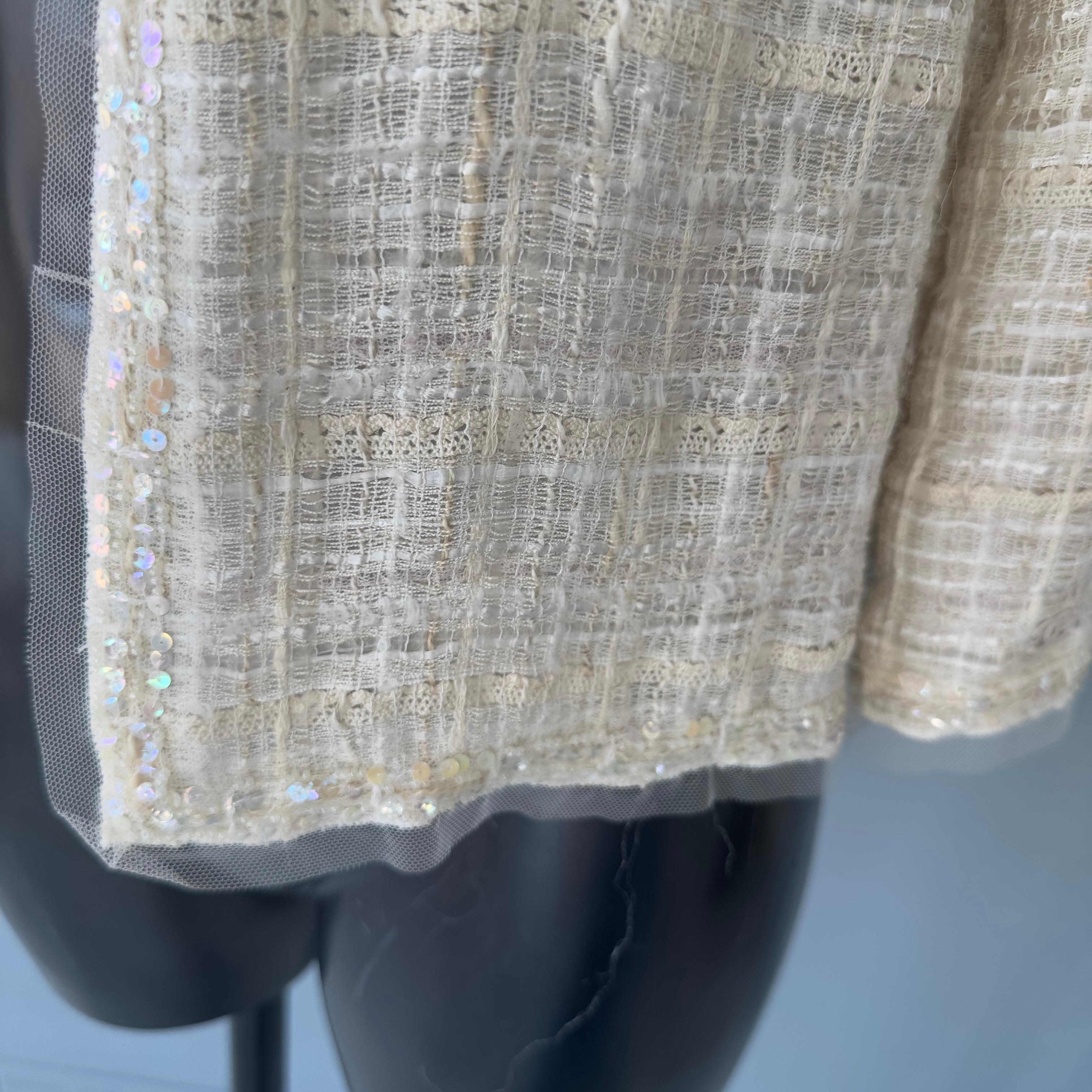 Women's or Men's Chanel jacket worked with camellia brooch
