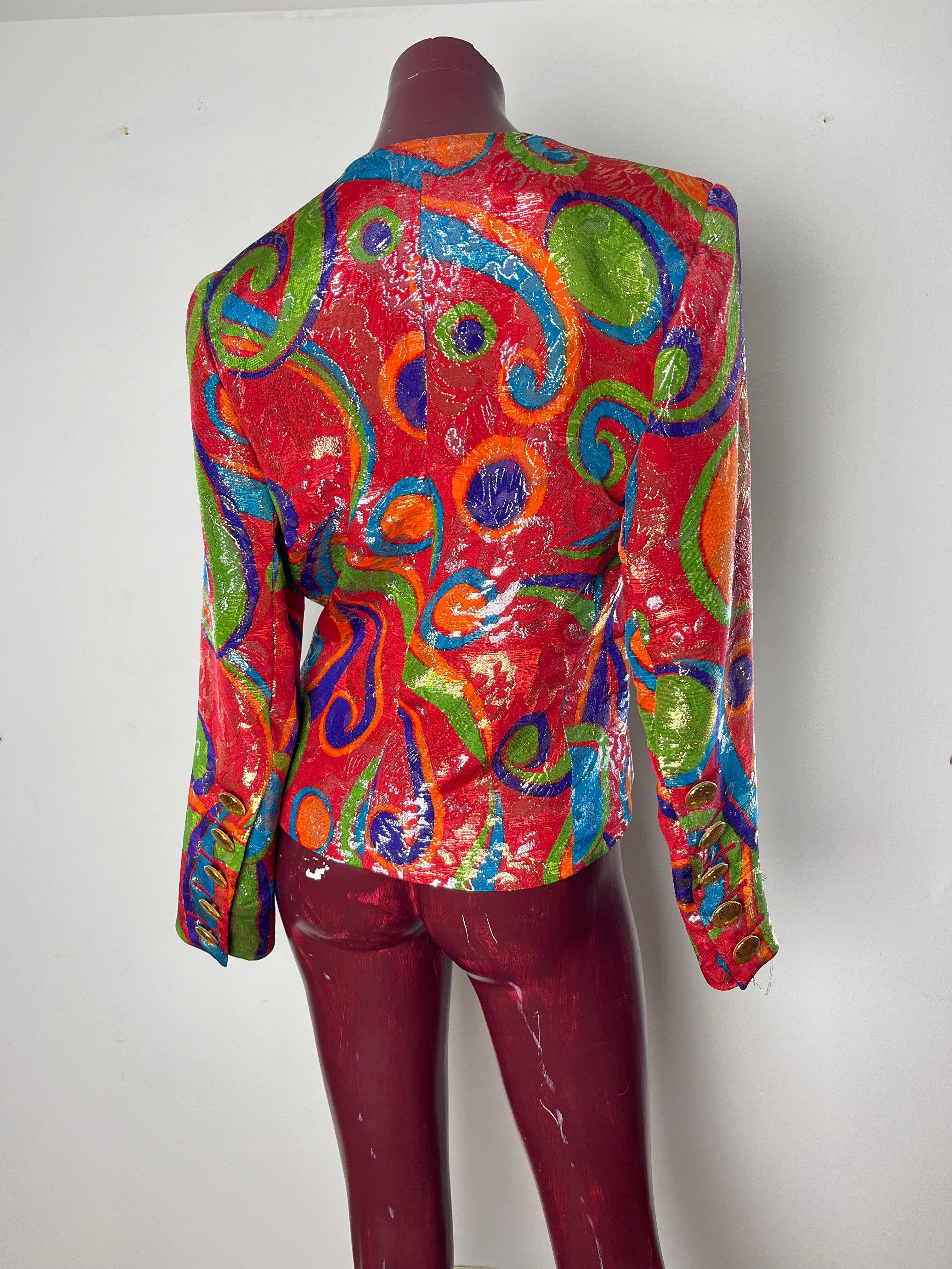 Yves Saint Laurent Rive Gauche - Veste du soir en brocart multicolore en vente 1