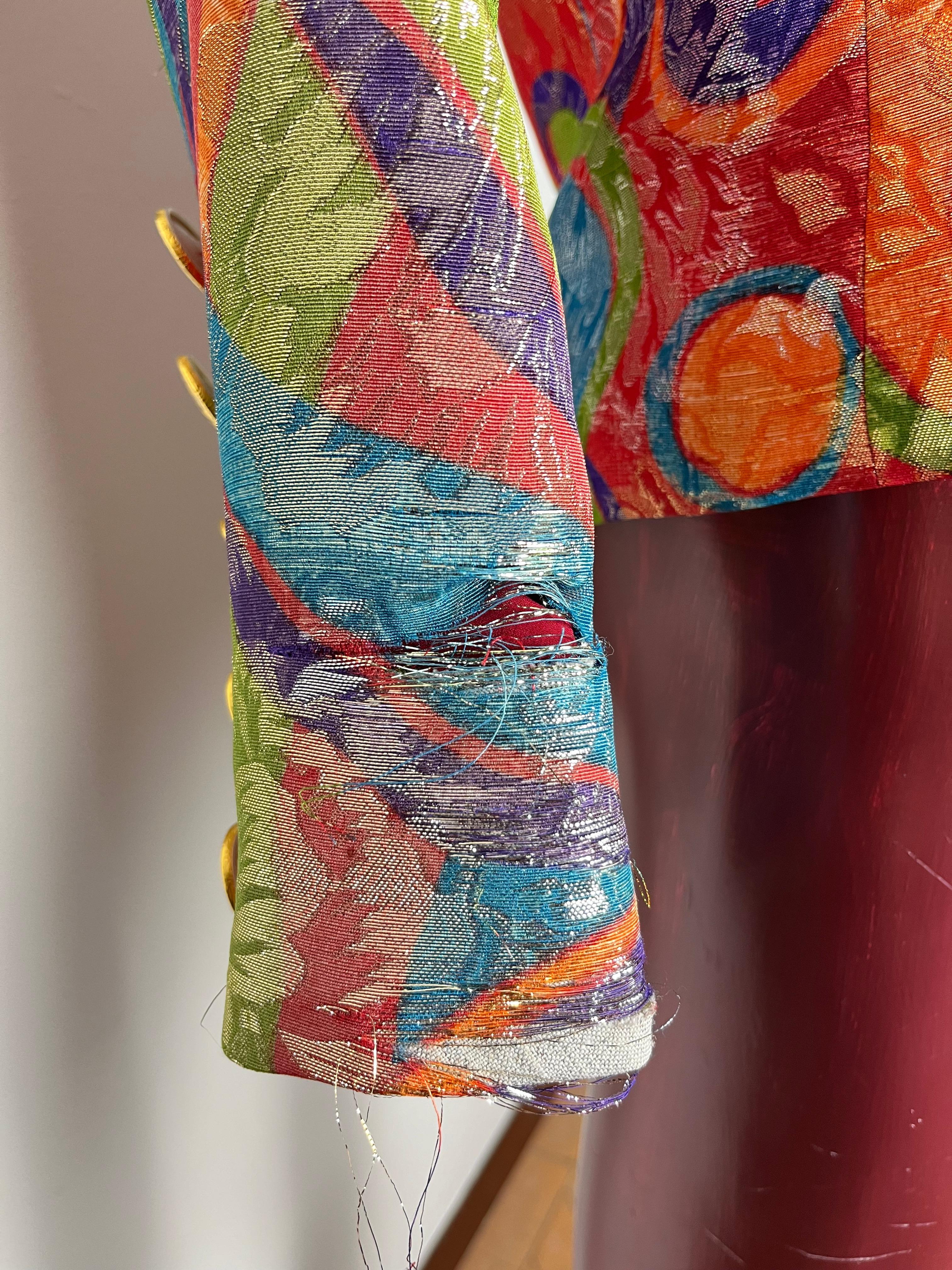Yves Saint Laurent Rive Gauche - Veste du soir en brocart multicolore en vente 4