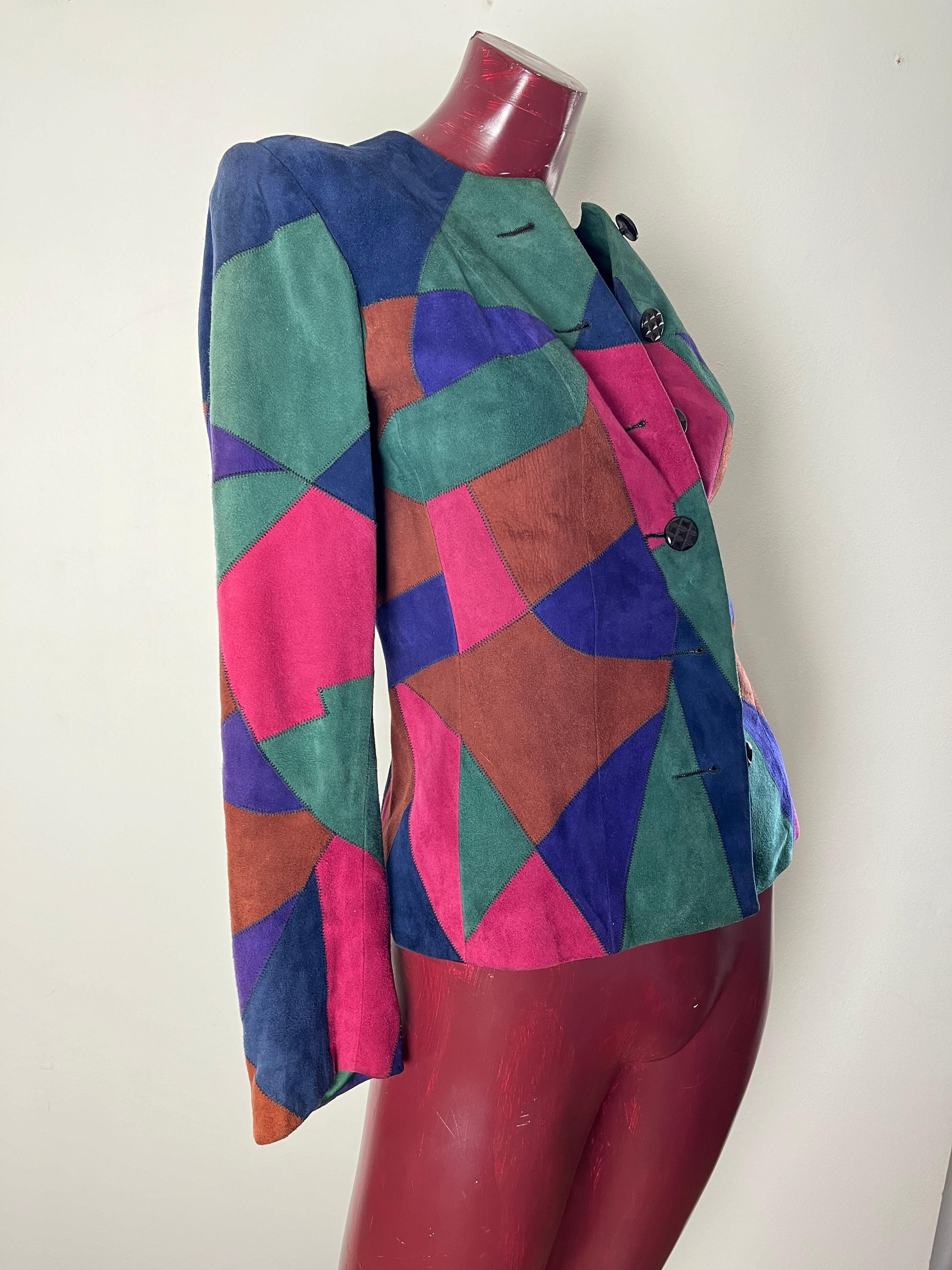 Women's Giacchino scamosciato  patchwork. YSL Rive gauche  For Sale