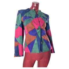 Giacchino scamosciato  patchwork. YSL Rive gauche