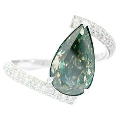 GIACertified 2.17 Carat Fancy Dark Gray Yellowish Green SI1 Clarity Diamond Ring
