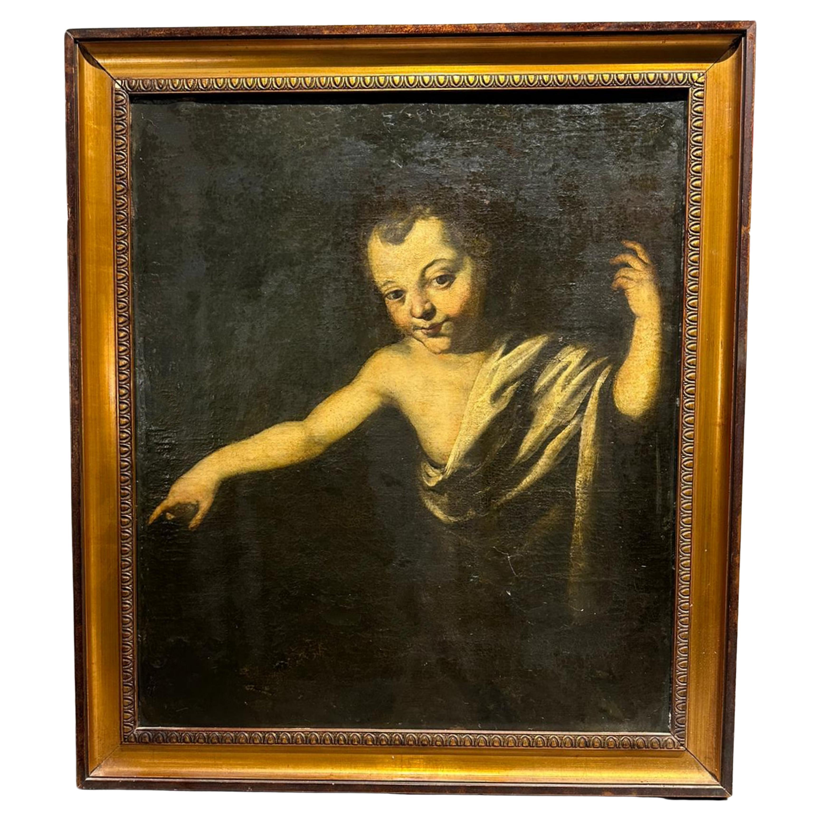 Giacinti Brandi ( 1621-1691 ) " S. Giovannino " 17th Century with Video For Sale
