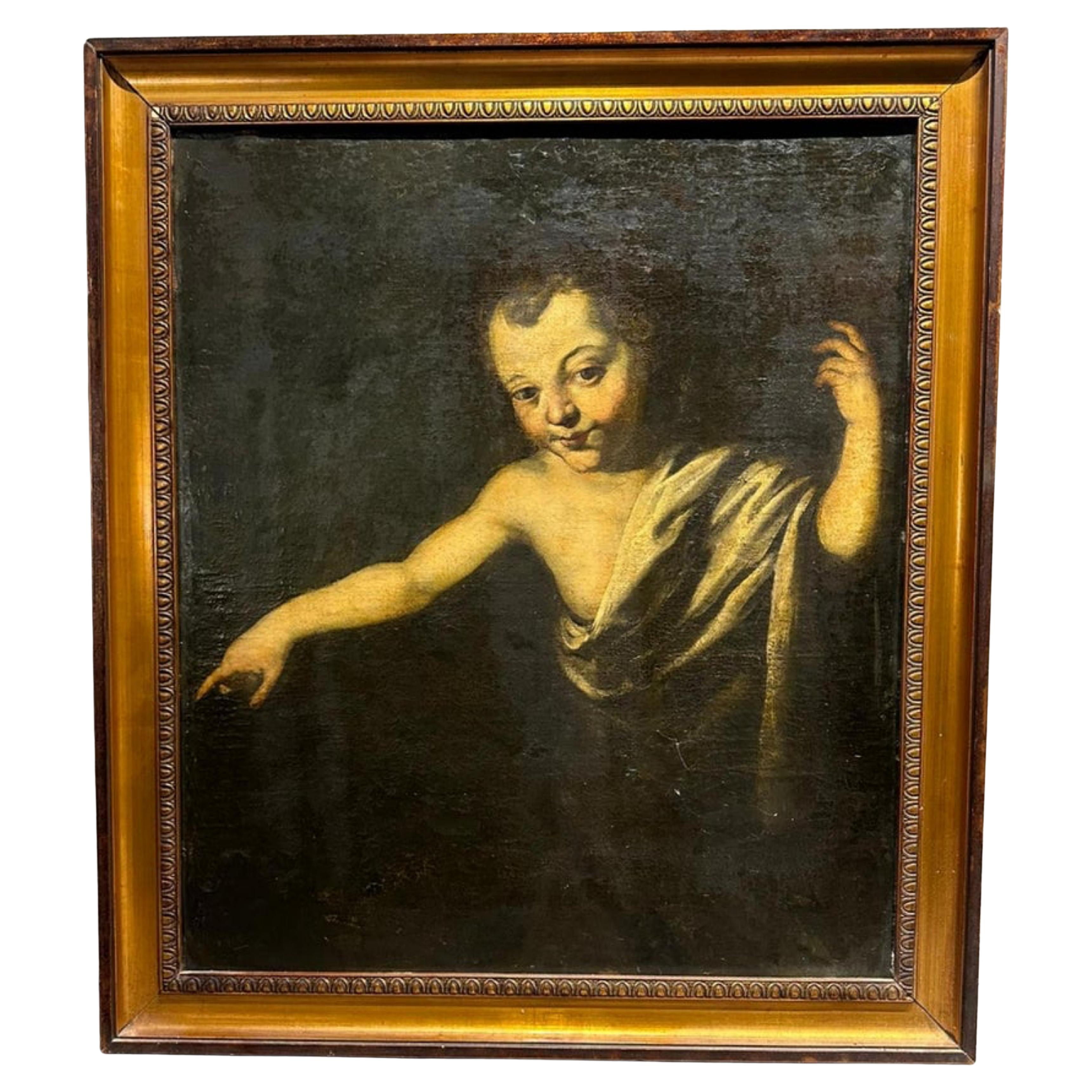 Giacinti Brandi ( 1621-1691 ) " S. Giovannino " XVII secolo con Video in vendita