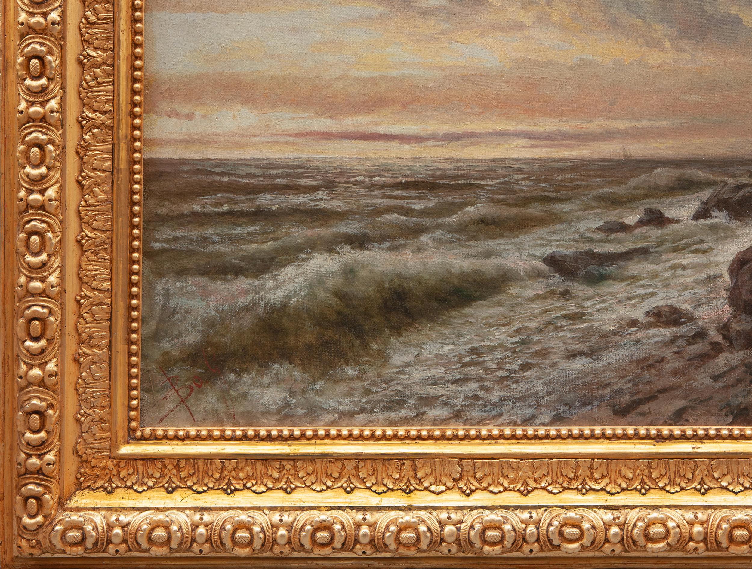Capo Sant'Ampelio - Bordighera - Painting di Giacinto Bo (Montanaro Canavese 1832 - Torino 1912)