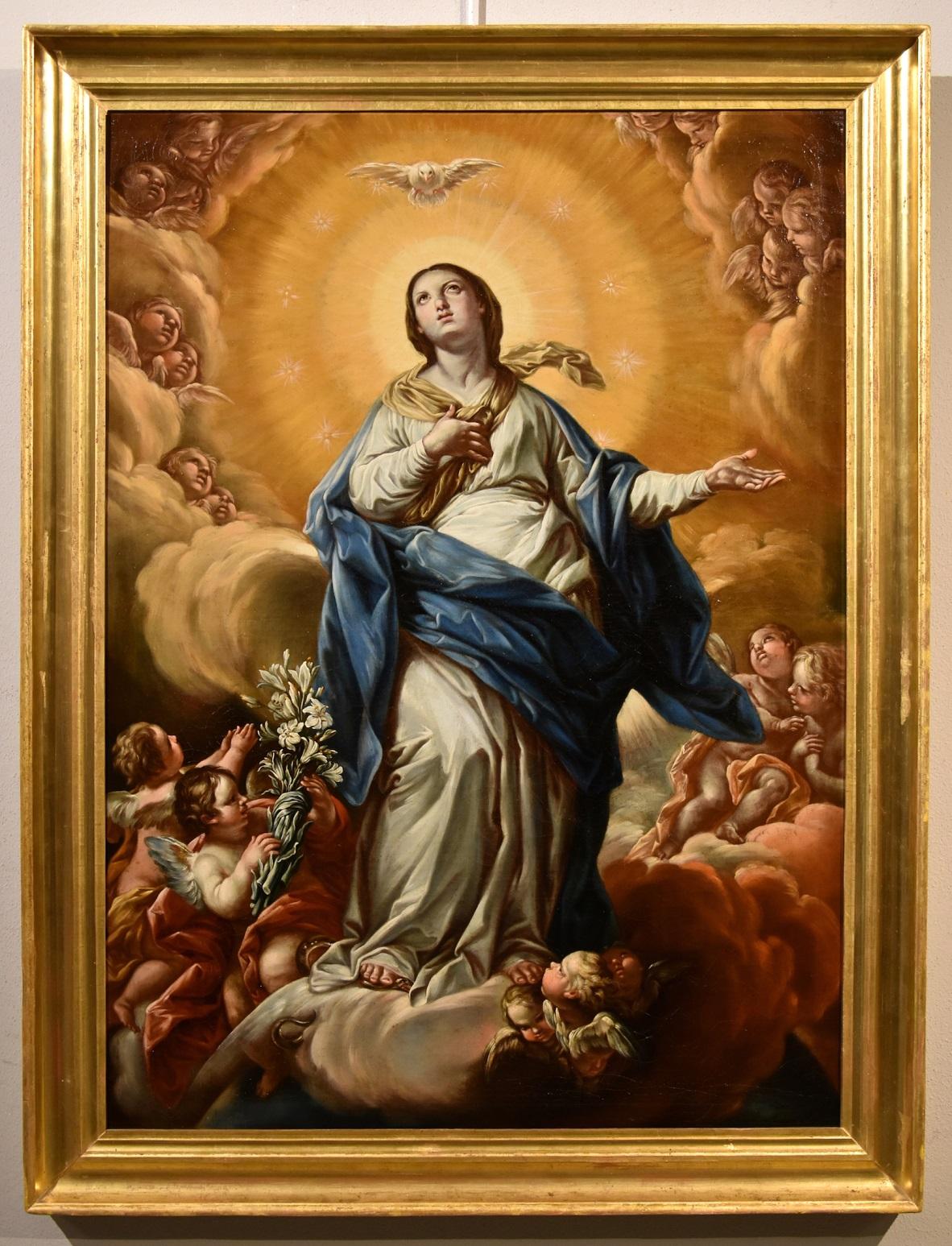 Immaculate Virgin Madonna Brandi Paint Oil on canvas Old master 17th Century Art - Painting by Giacinto Brandi (Rome 1621 - Rome 1691)