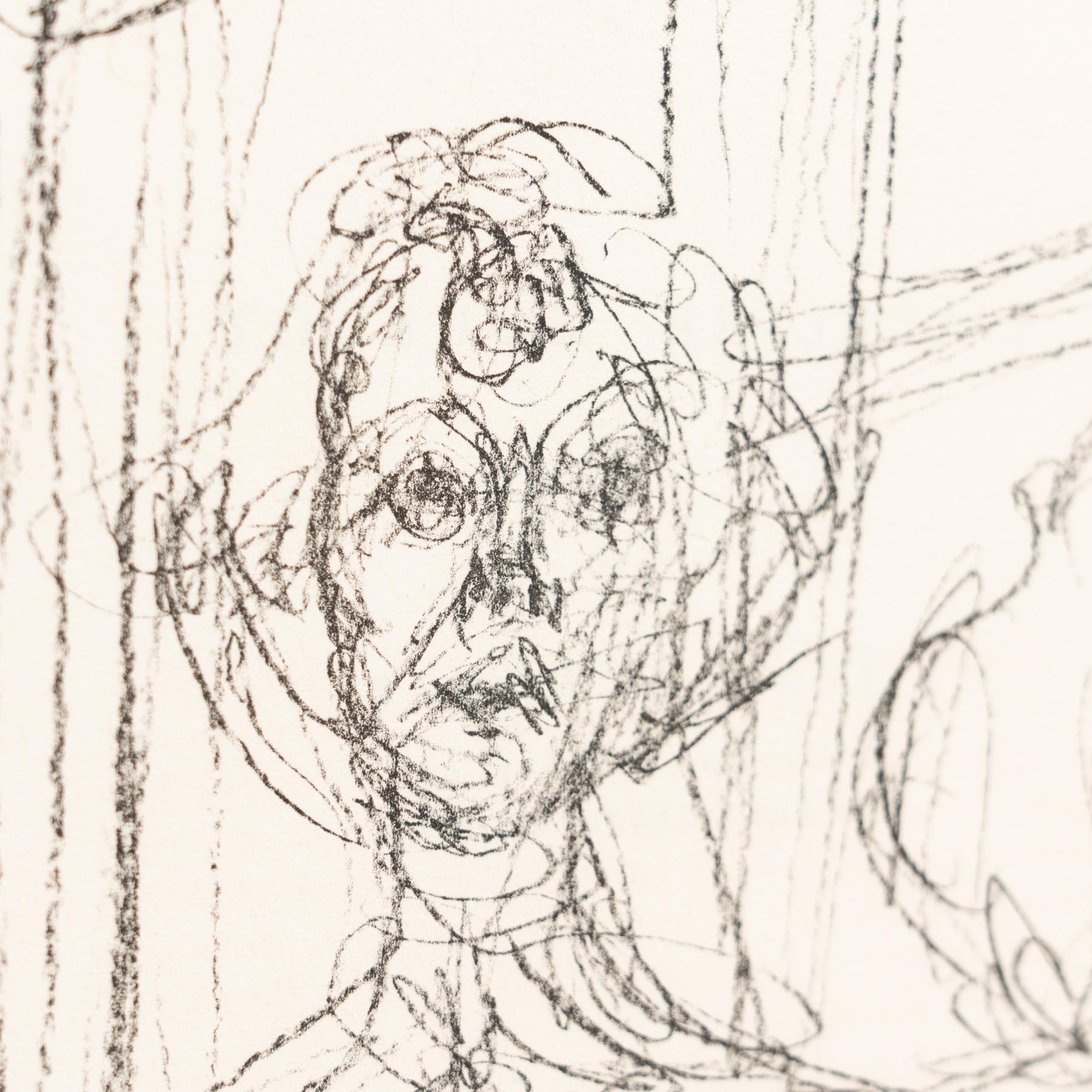Alberto Giacometti 'Annette' Schwarz-Weiß-Lithographie, um 1964 im Angebot 2