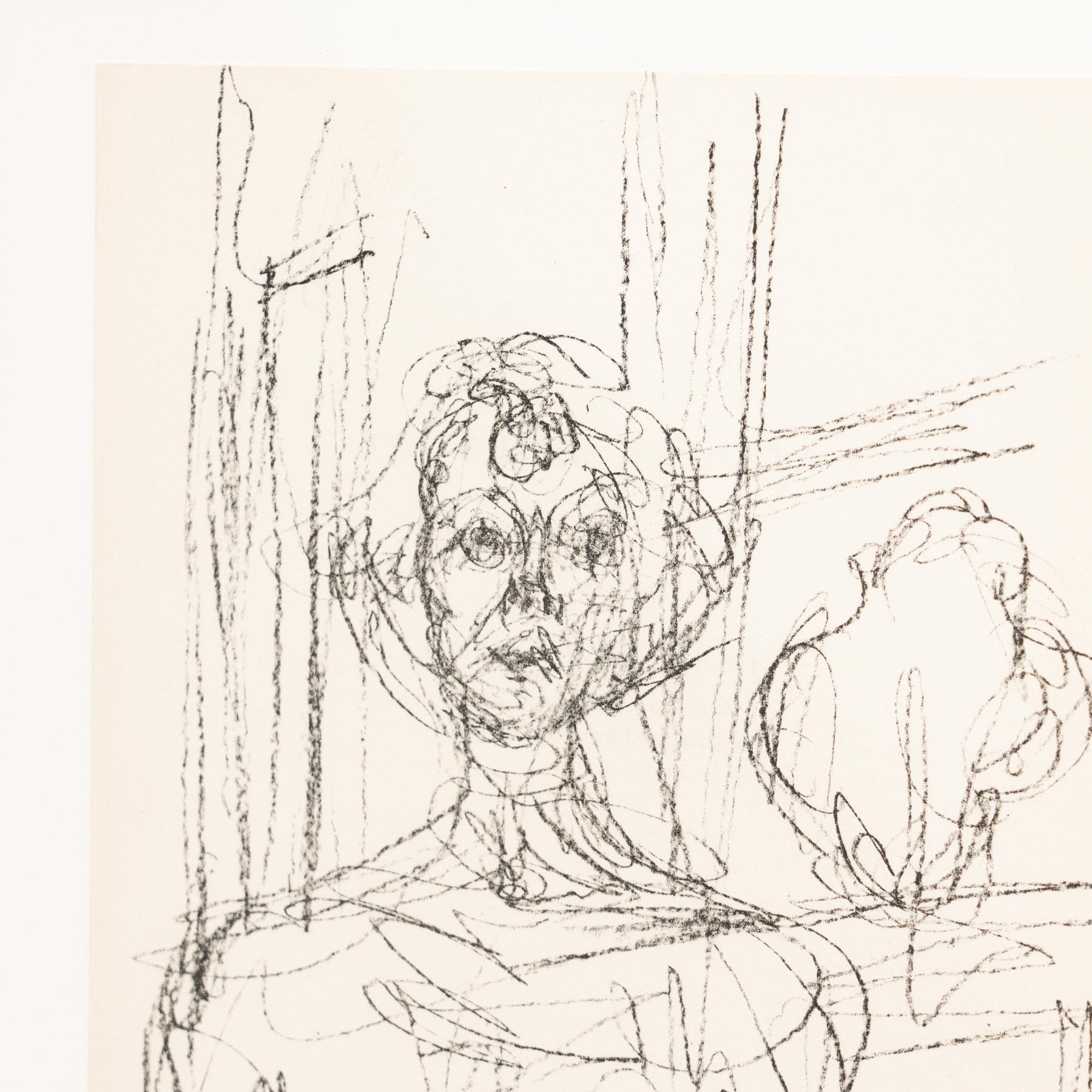 Alberto Giacometti 'Annette' Schwarz-Weiß-Lithographie, um 1964 (Moderne) im Angebot