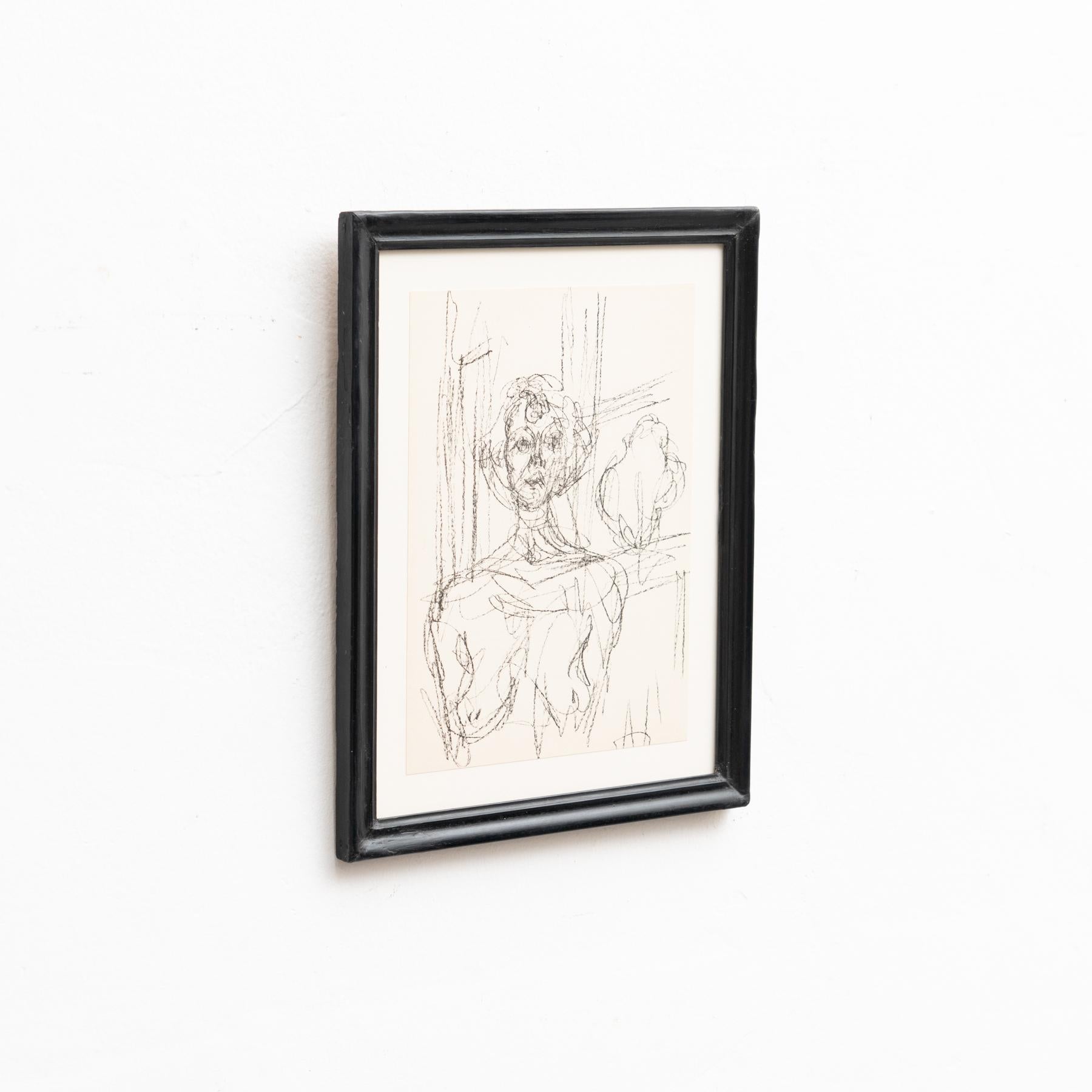 Alberto Giacometti 'Annette' Schwarz-Weiß-Lithographie, um 1964 (Papier) im Angebot