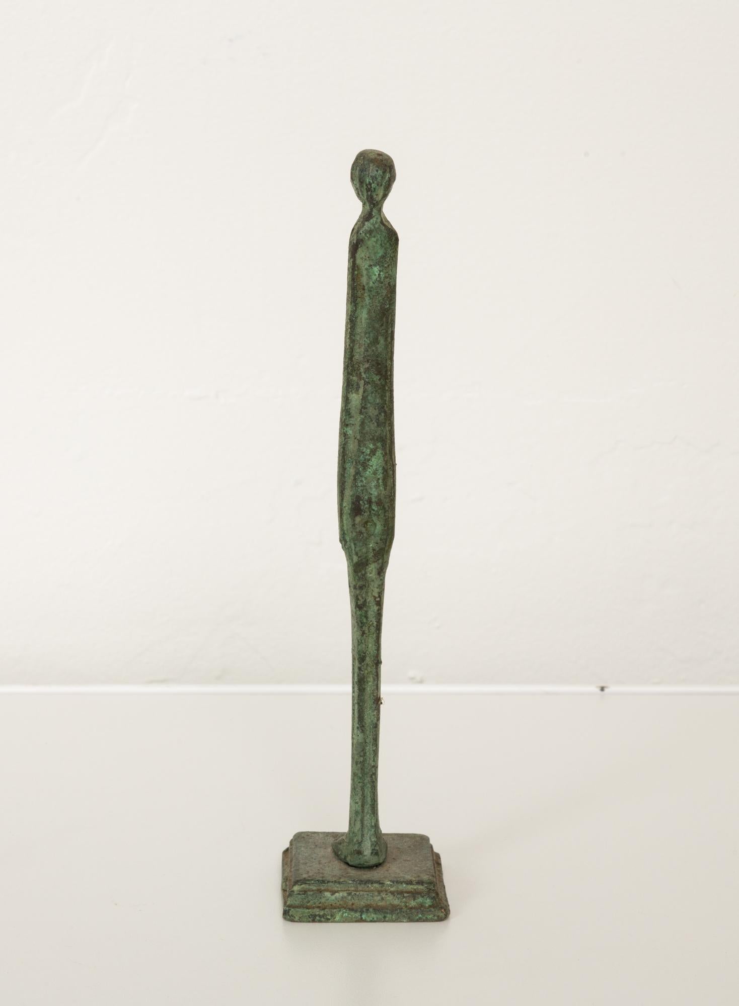 Patinated Giacometti Bronze Figurative Sculpture