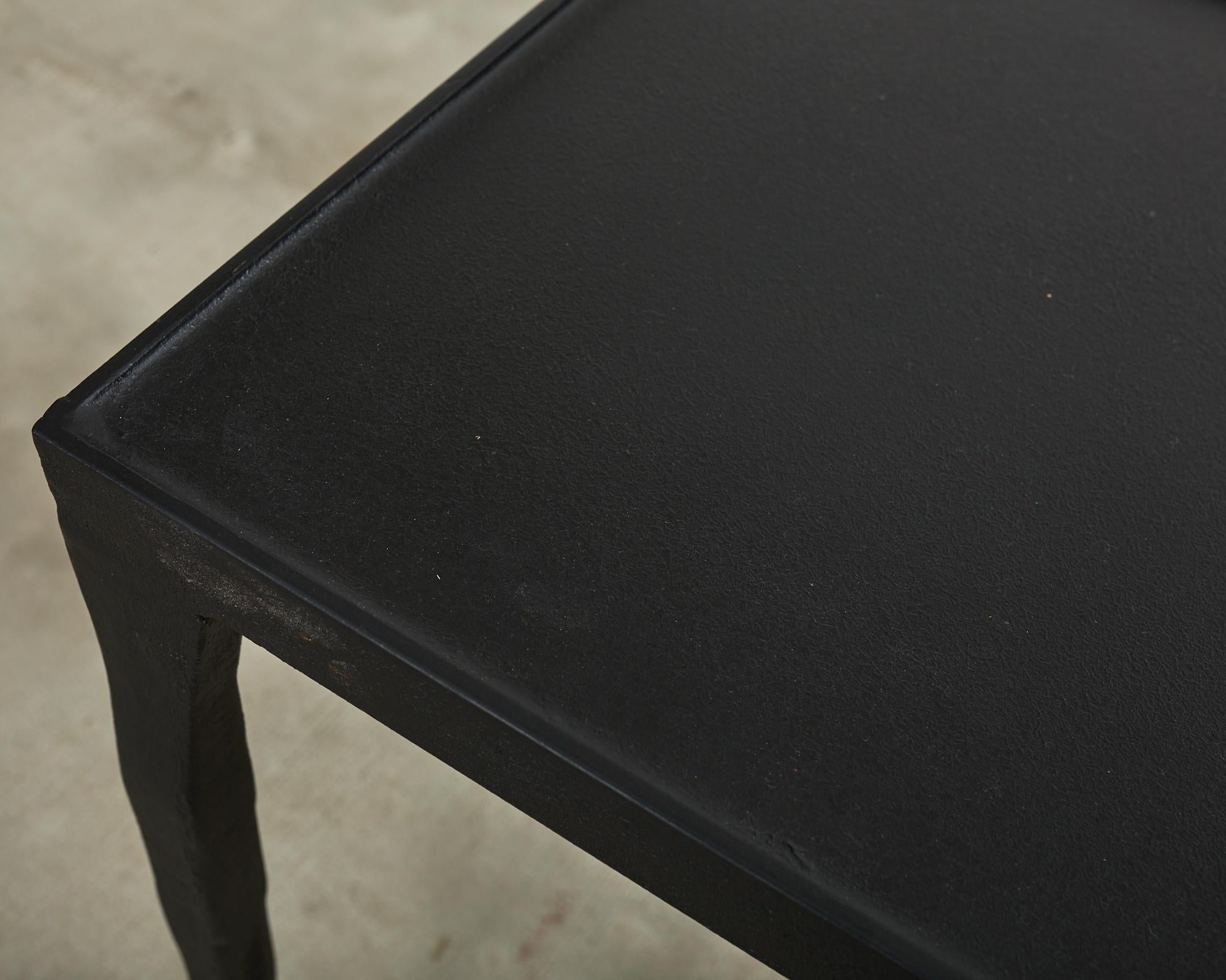 Giacometti Inspired Black Hammered Cast Iron Console Table 6