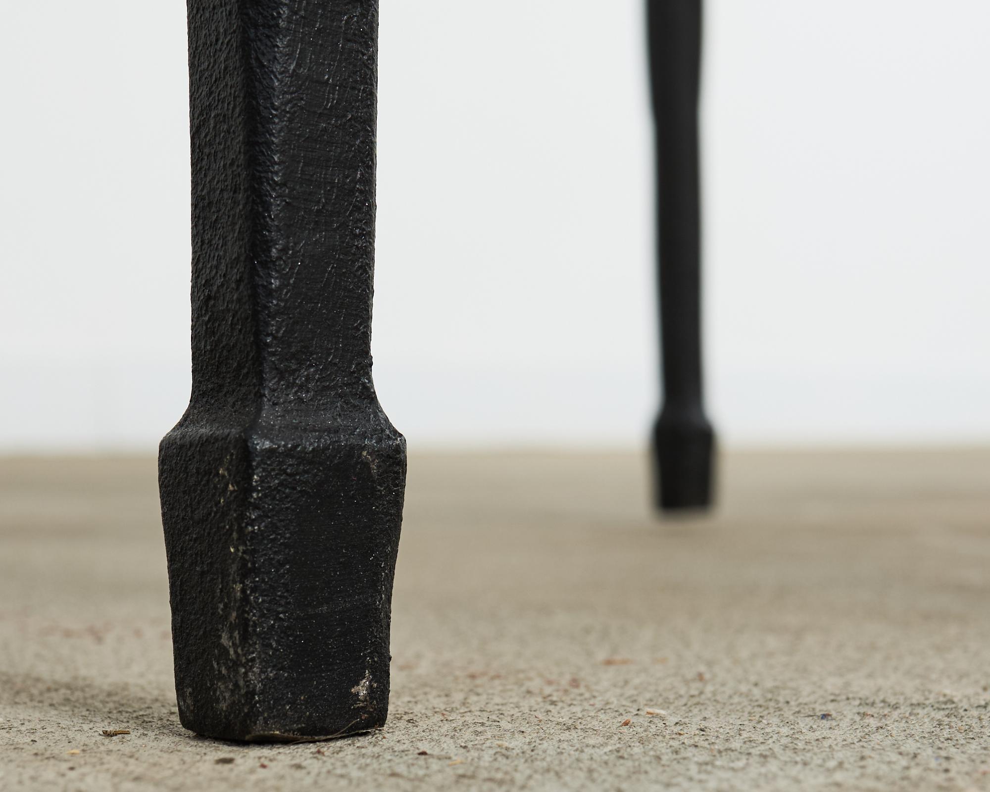Giacometti Inspired Black Hammered Cast Iron Console Table 8