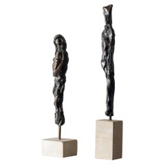 Giacometti Inspired Bronze Group by Uta Falter, 1924