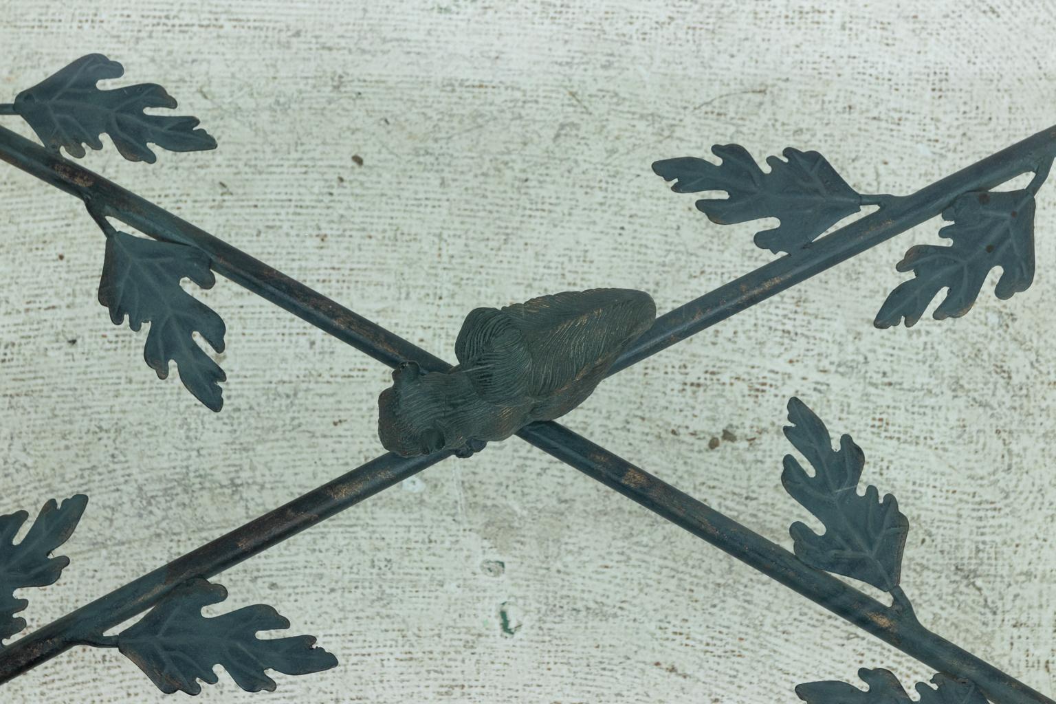 20th Century Giacometti Inspired Cocktail Table with a Squirrel Finial Base