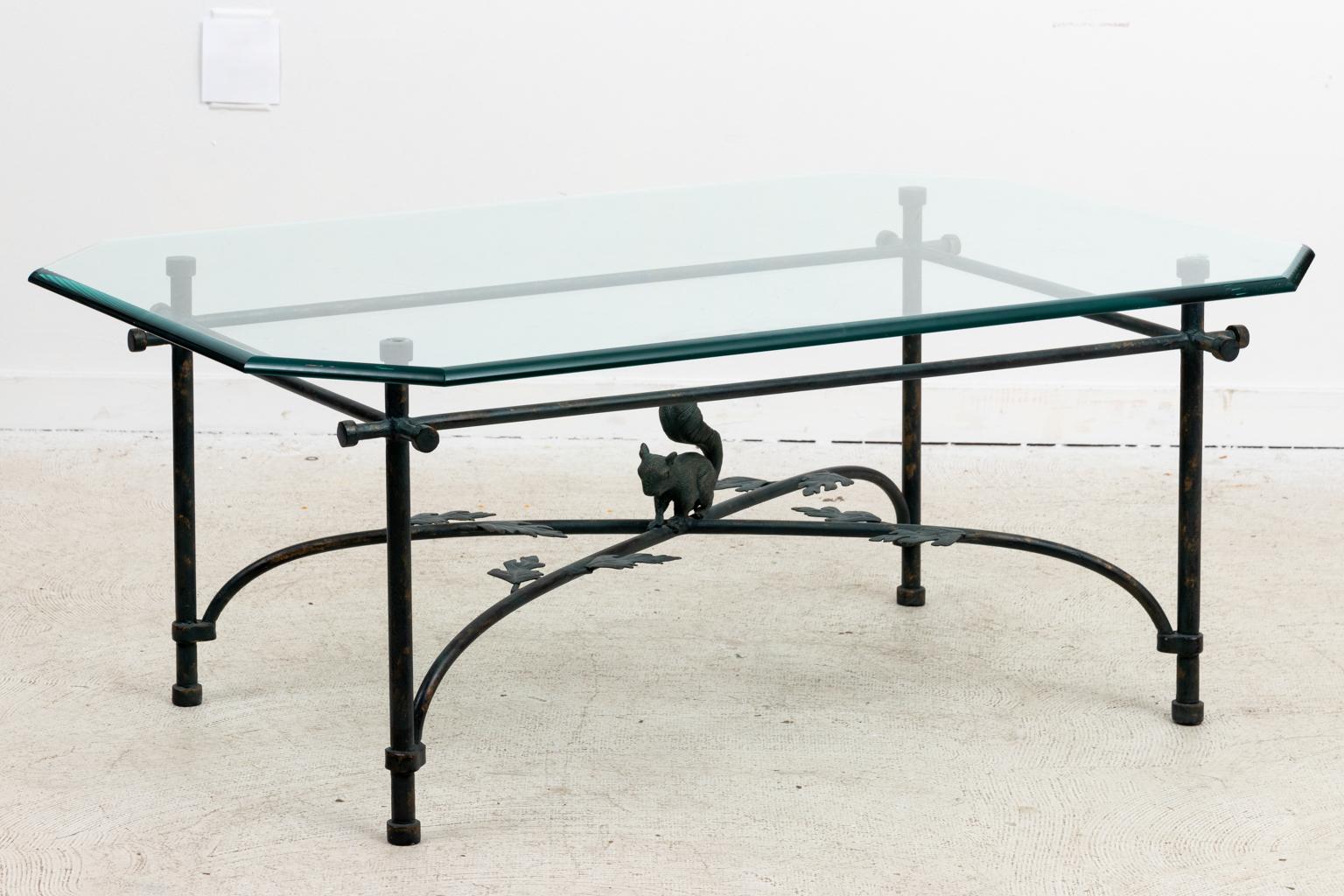 Giacometti Inspired Cocktail Table with a Squirrel Finial Base 2