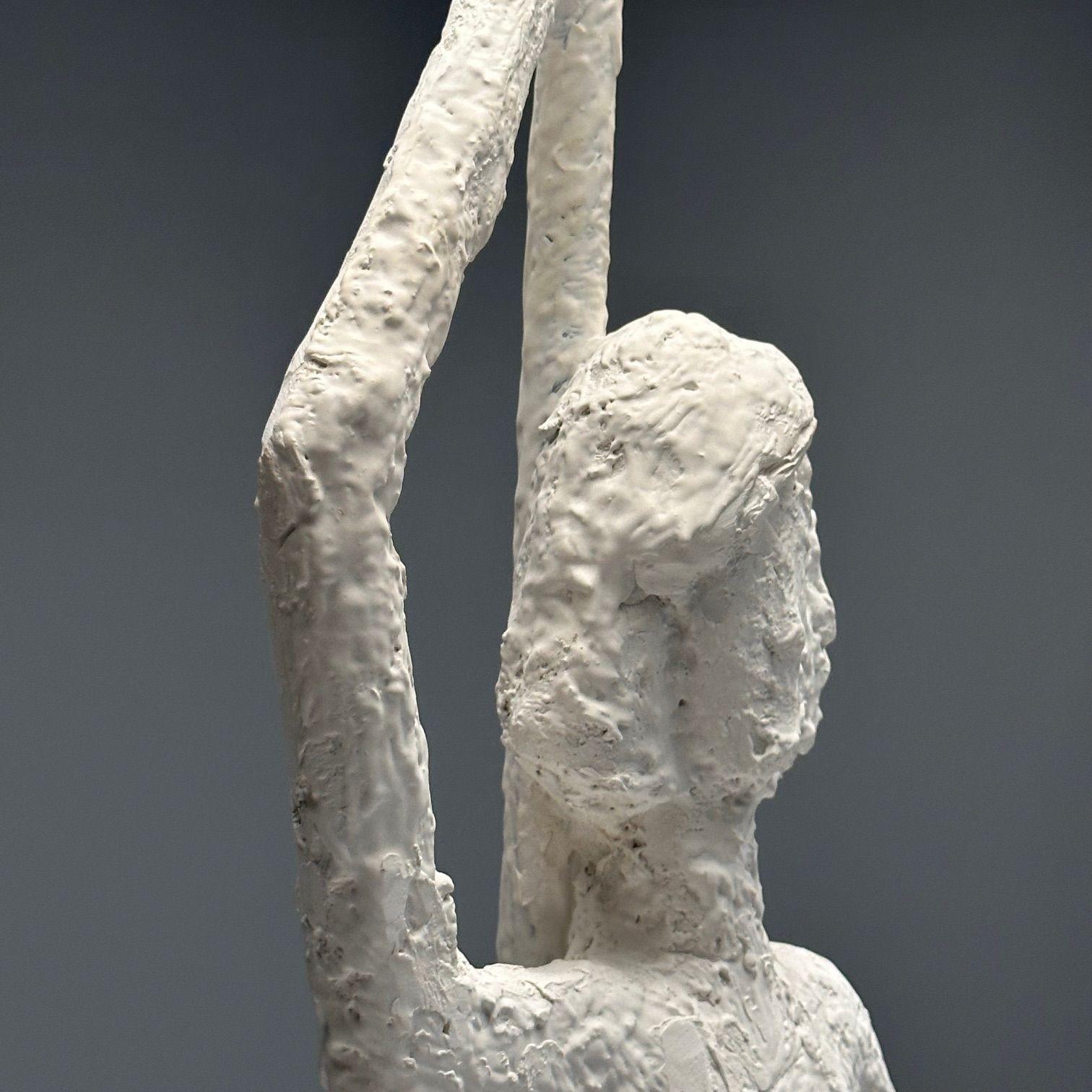 Giacometti Inspired, Contemporary, Floor Lamps, White Plaster, Wood, 2024 For Sale 2