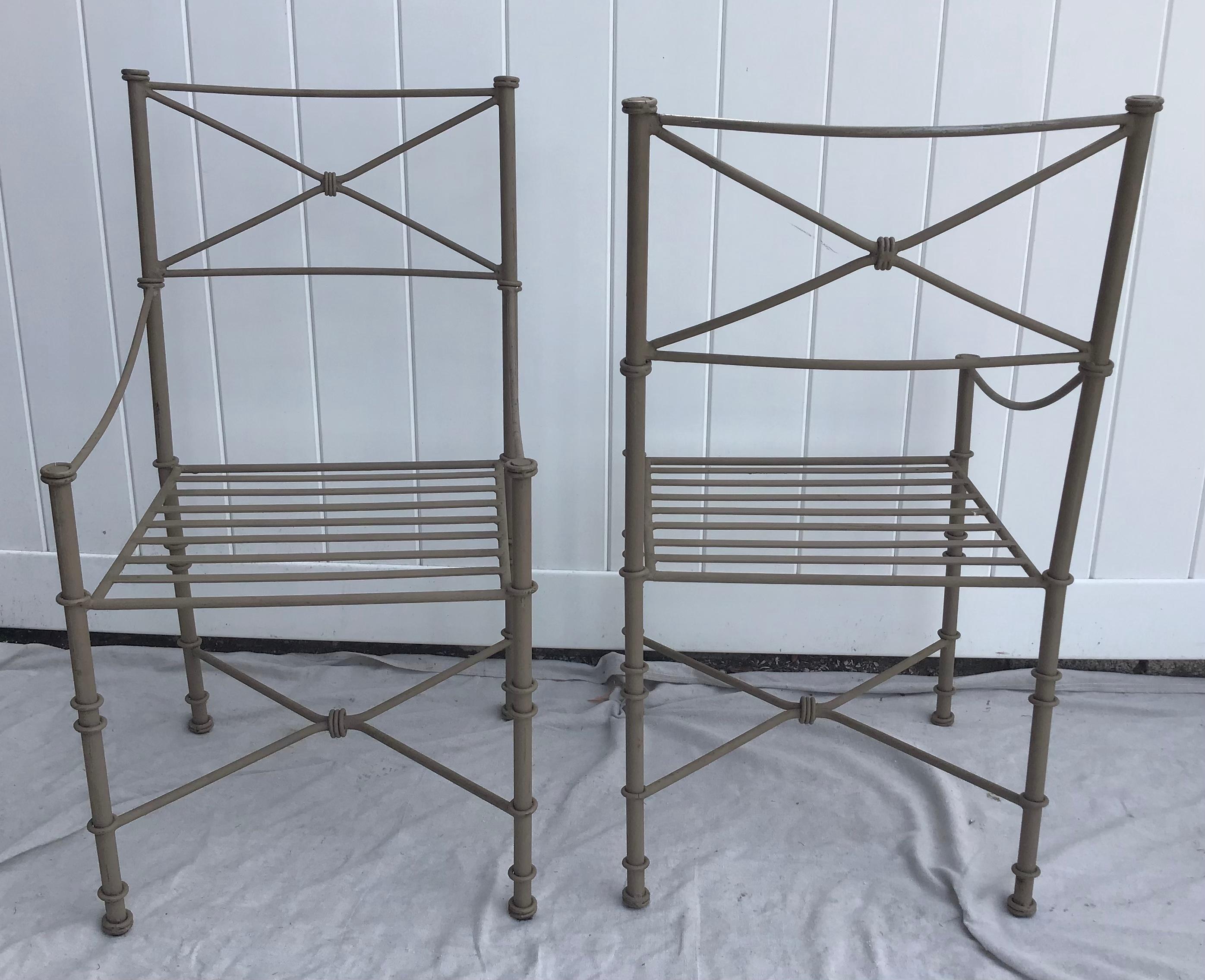 Giacometti Inspired Iron Garden Patio Chairs, Set of 4 2