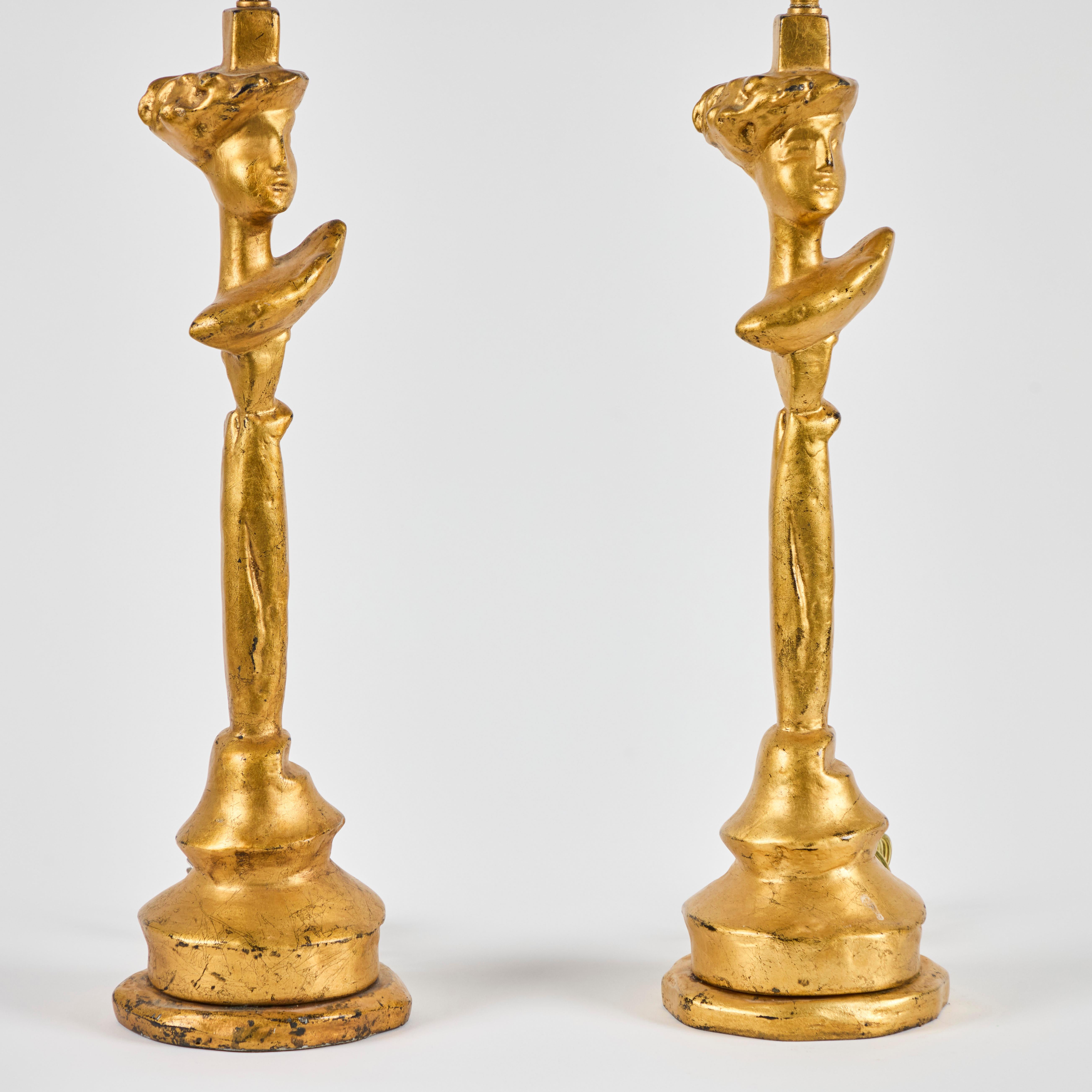 Américain Paire de lampes Tete-a-Tete d'inspiration Giacometti par Sirmons en vente
