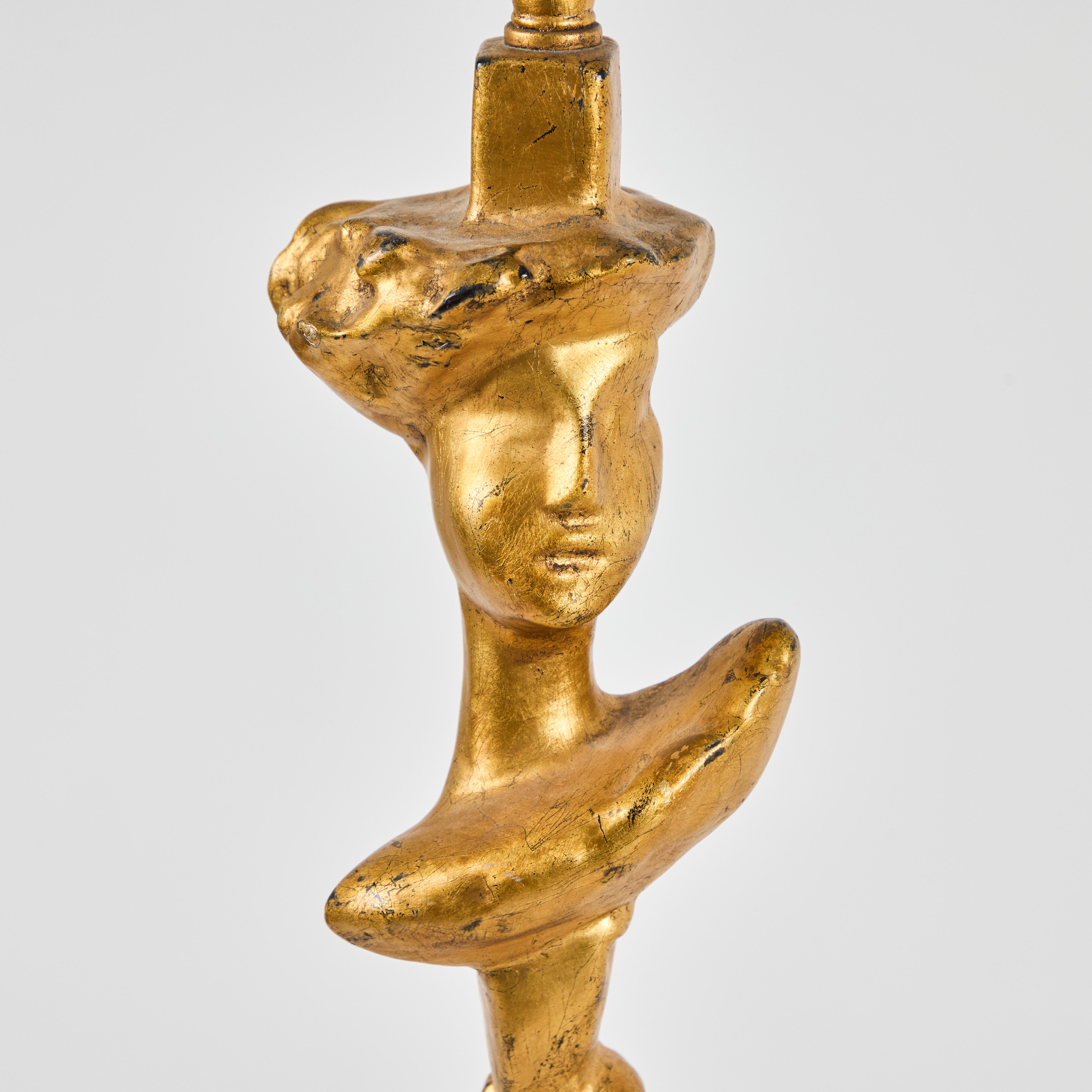 Doré Paire de lampes Tete-a-Tete d'inspiration Giacometti par Sirmons en vente