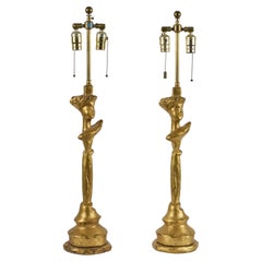 Giacometti Inspired Pair of Tete-a-Tete Lamps by Sirmons