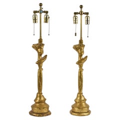 Giacometti-inspiriertes Paar Tete-a-Tete-Lampen von Sirmons