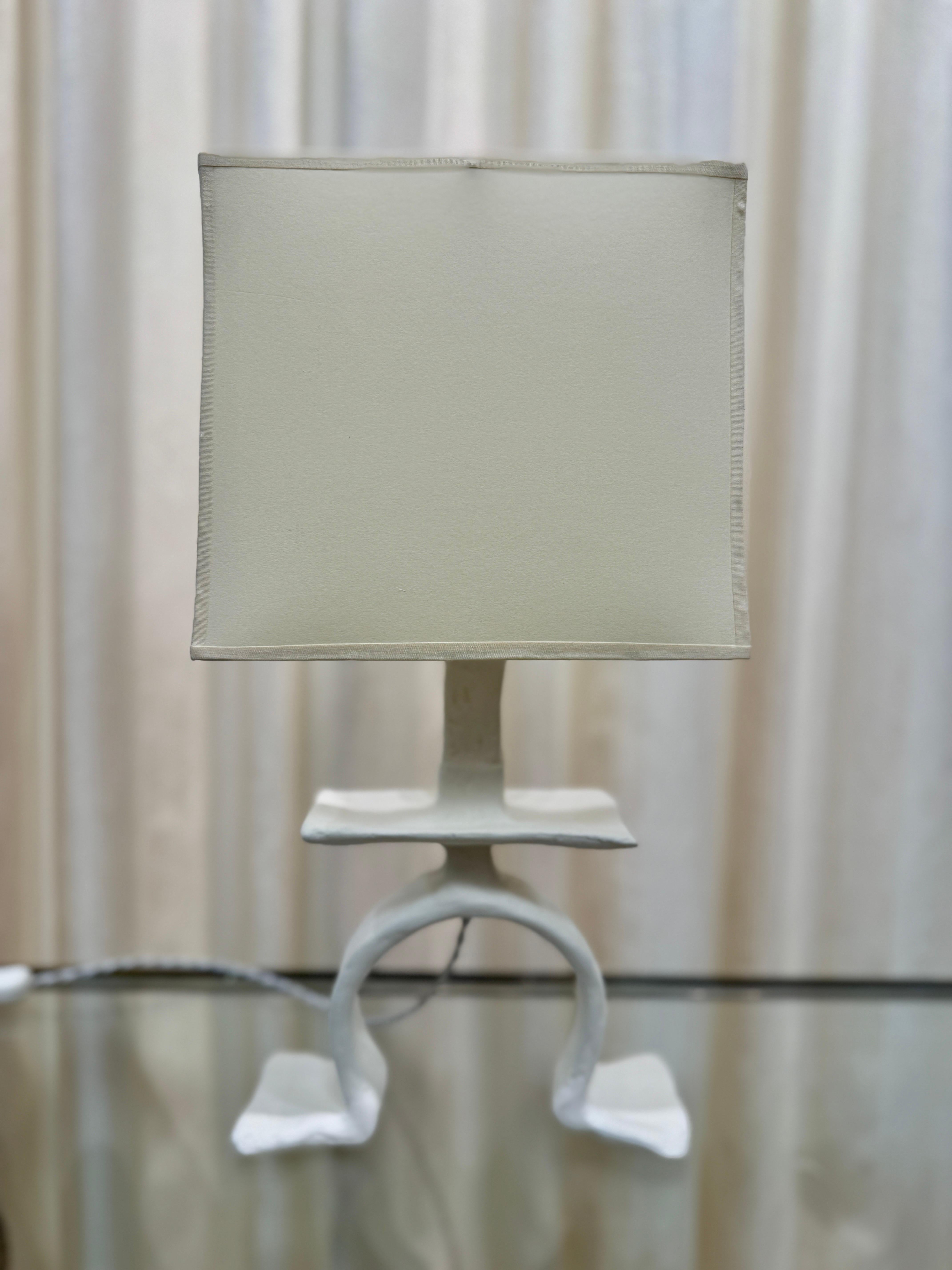 Giacometti Inspired Plaster over Metal Tribal Table Lamp For Sale 6