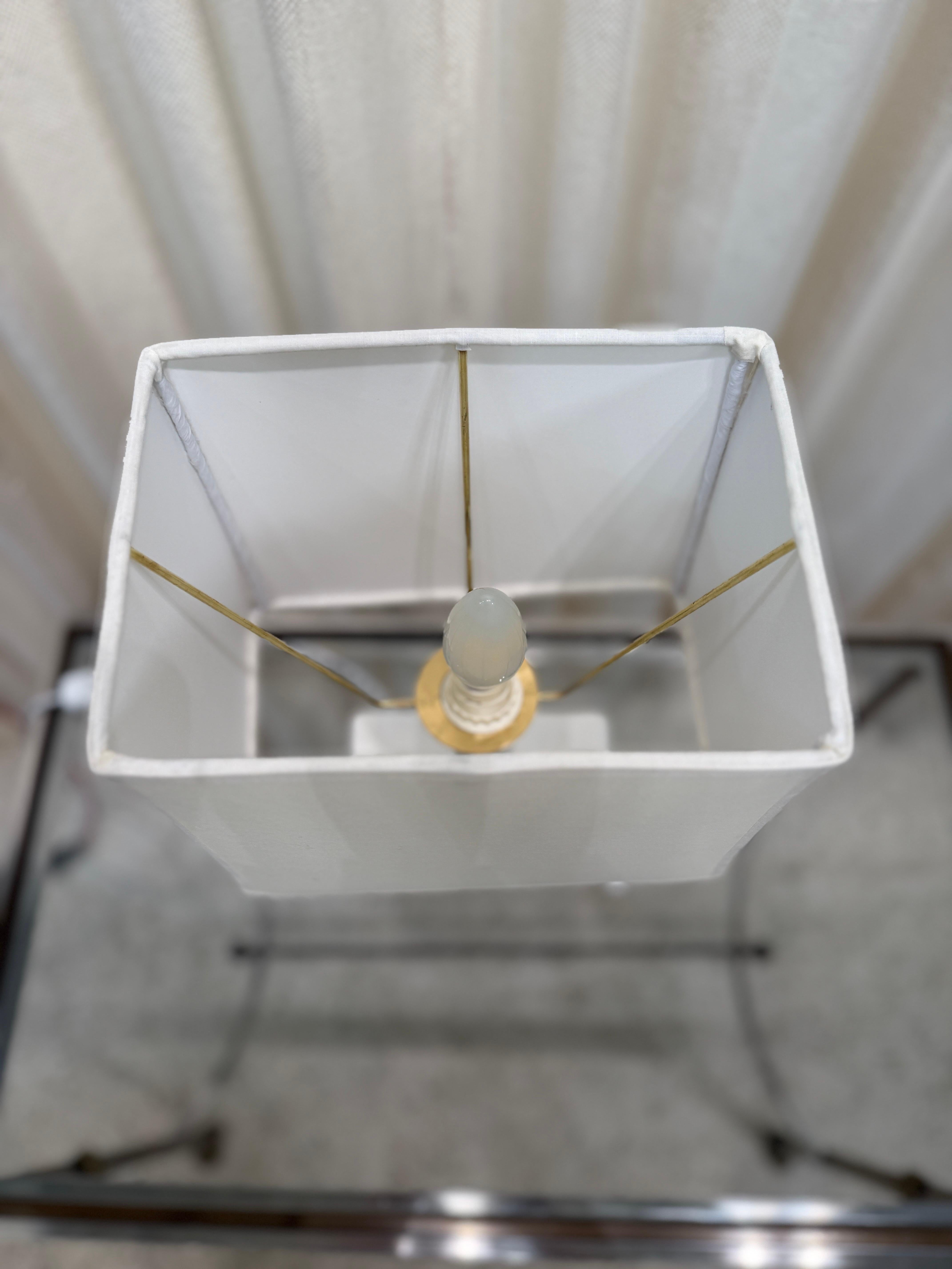 Giacometti Inspired Plaster over Metal Tribal Table Lamp For Sale 1