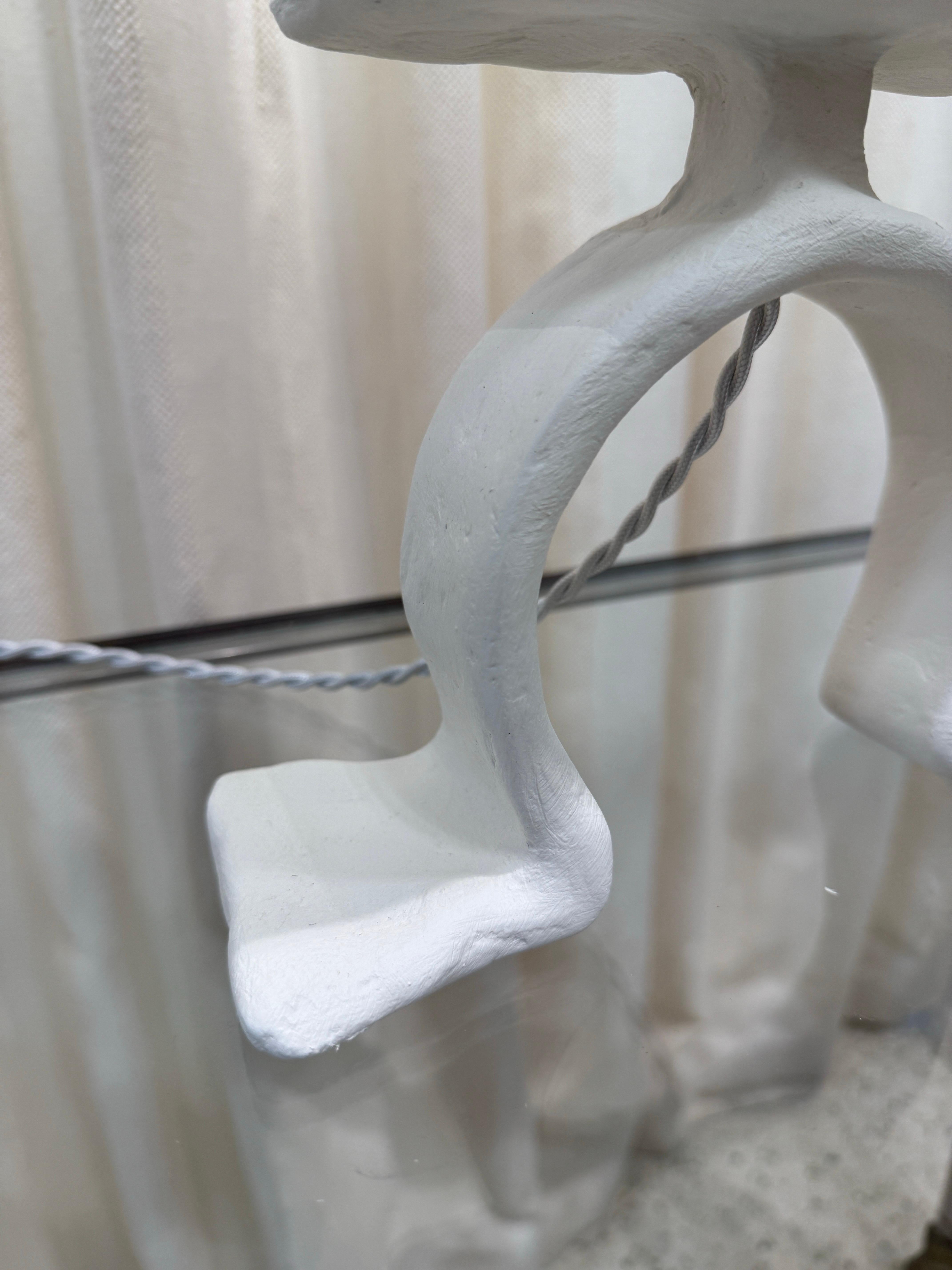 Giacometti Inspired Plaster over Metal Tribal Table Lamp For Sale 2