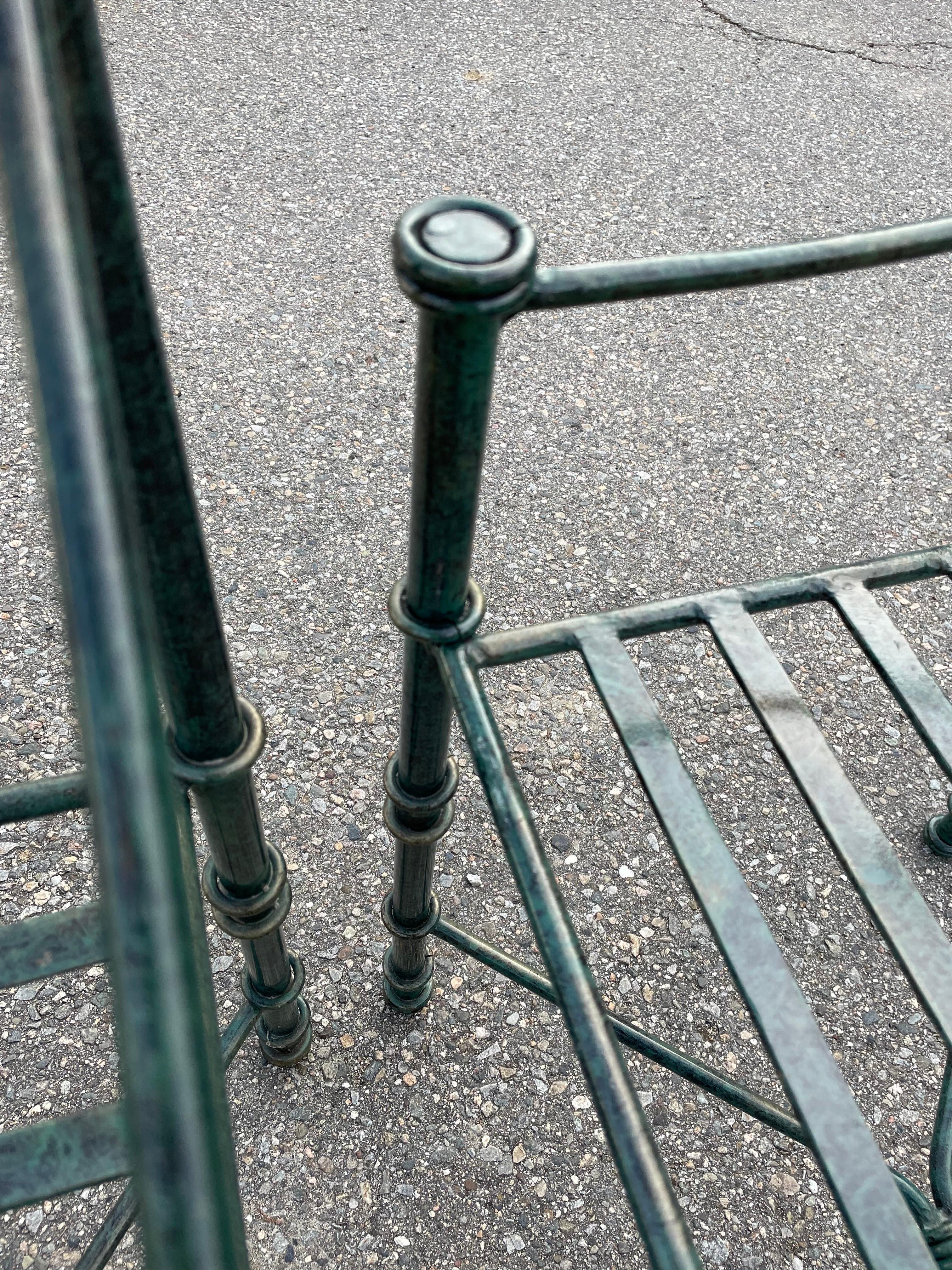 Sedie in ferro battuto ispirate a Giacometti Un set di 4 sedie da pranzo in vendita 7