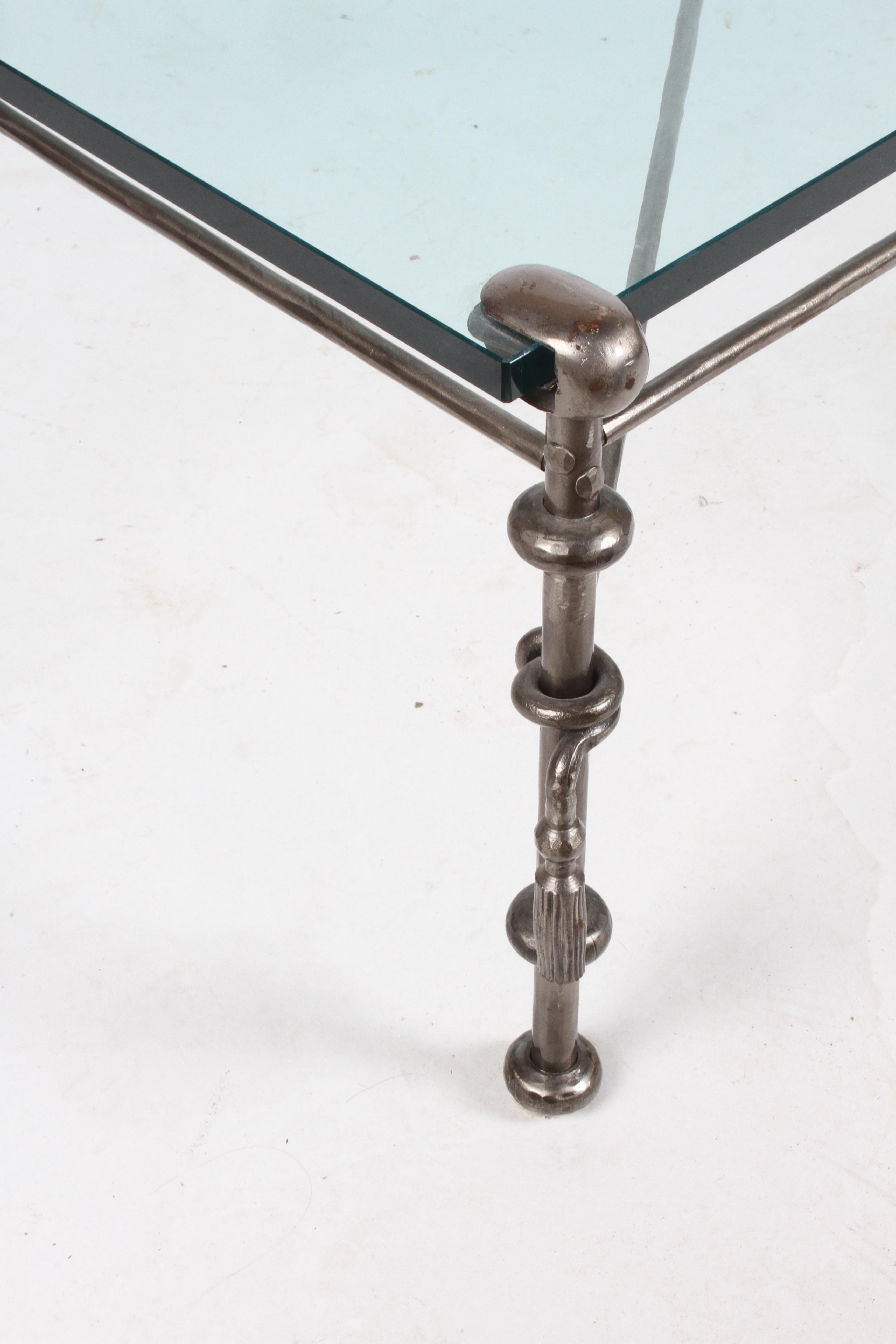 Giacometti Style Wrought Iron & Glass Coffee Table 2