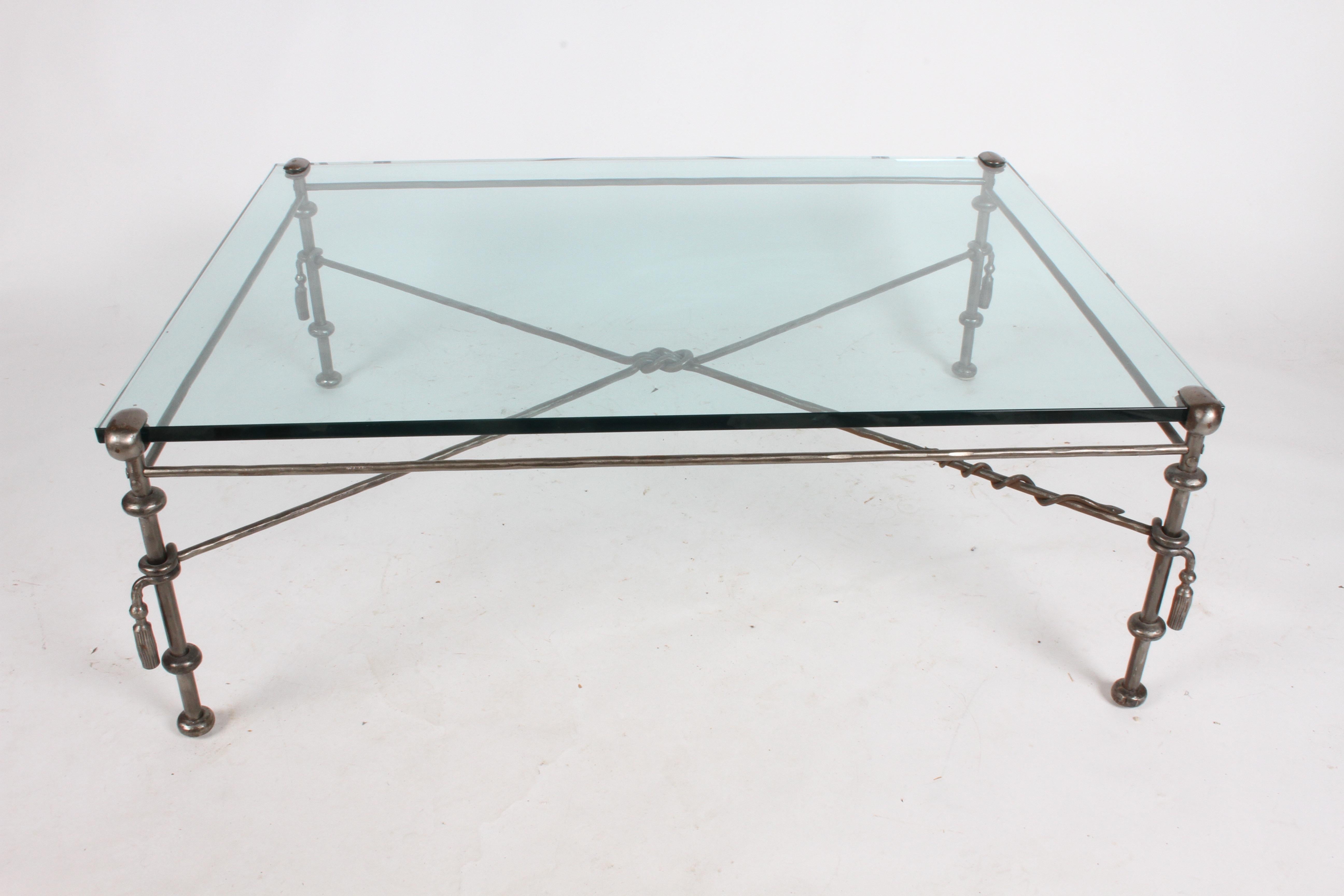 Giacometti Style Wrought Iron & Glass Coffee Table 3