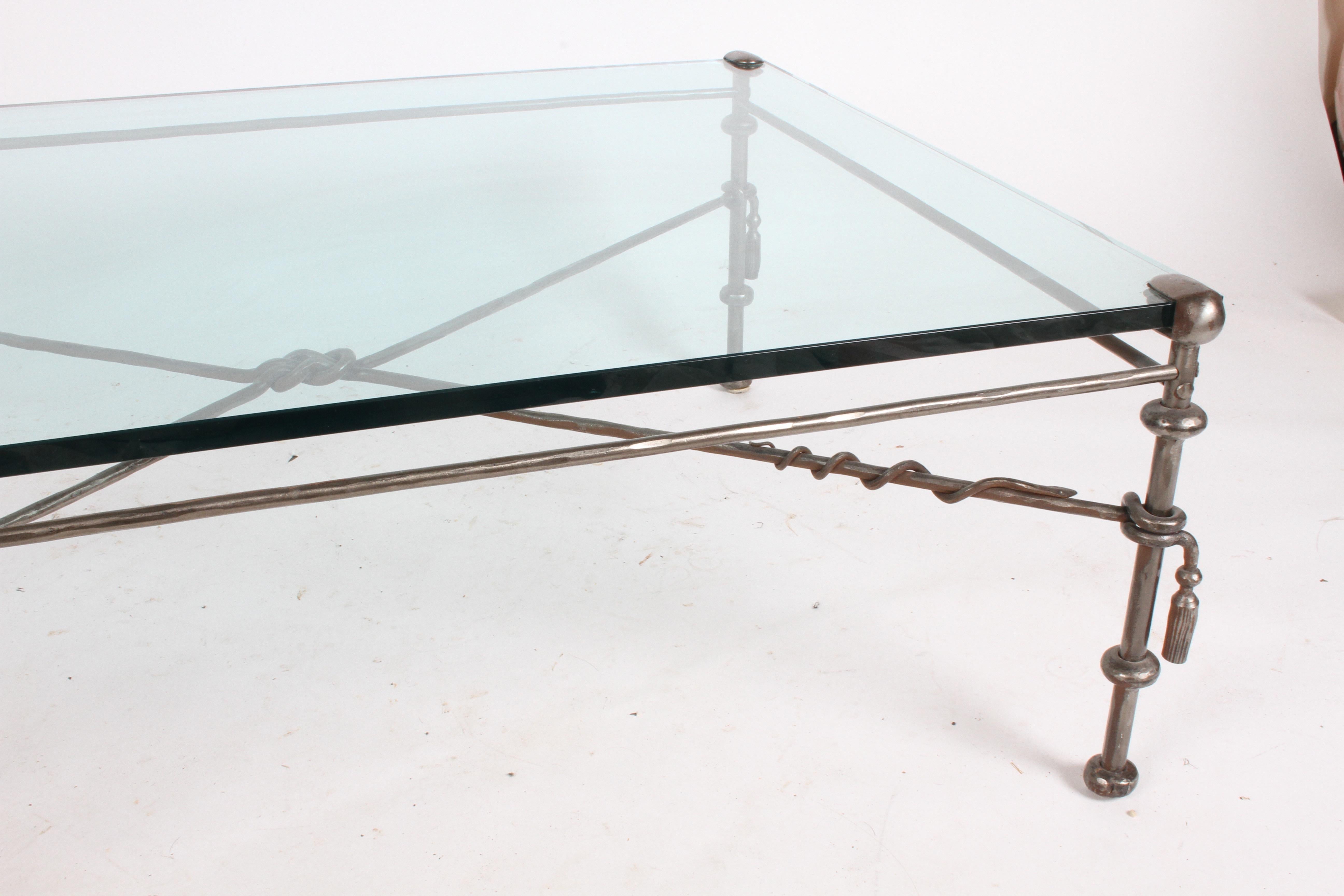 Giacometti Style Wrought Iron & Glass Coffee Table 5