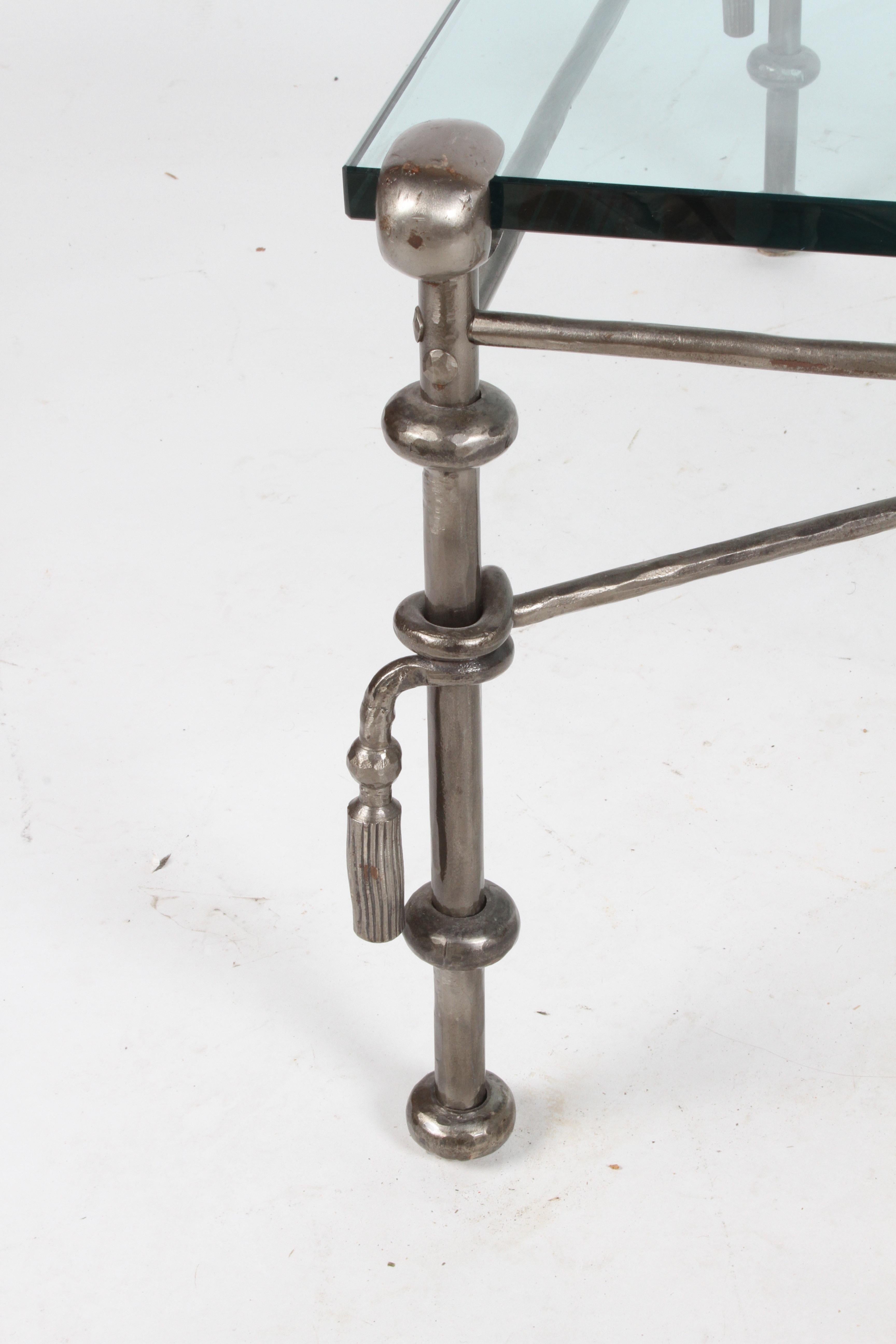 Giacometti Style Wrought Iron & Glass Coffee Table 6