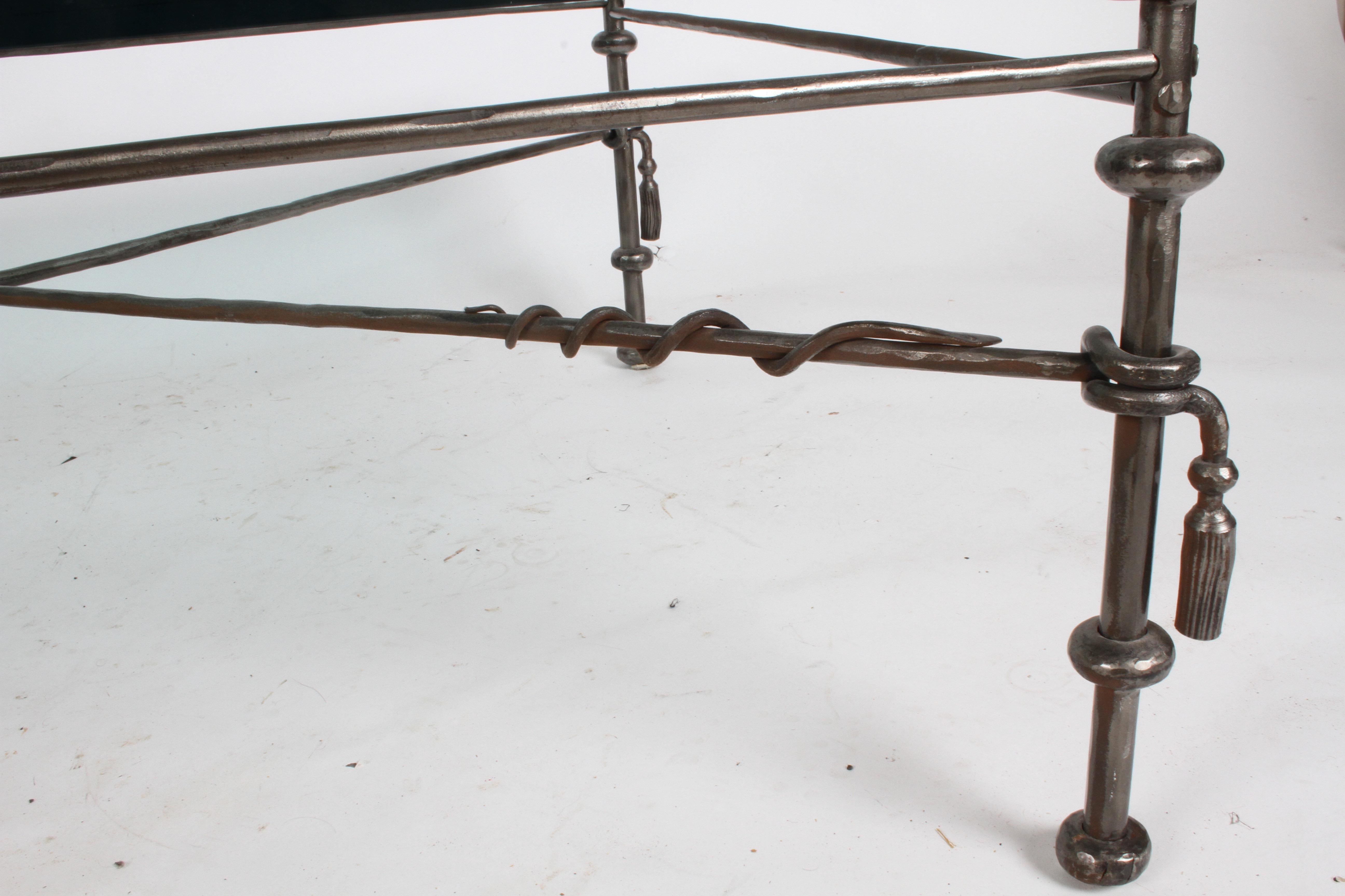 Giacometti Style Wrought Iron & Glass Coffee Table 8