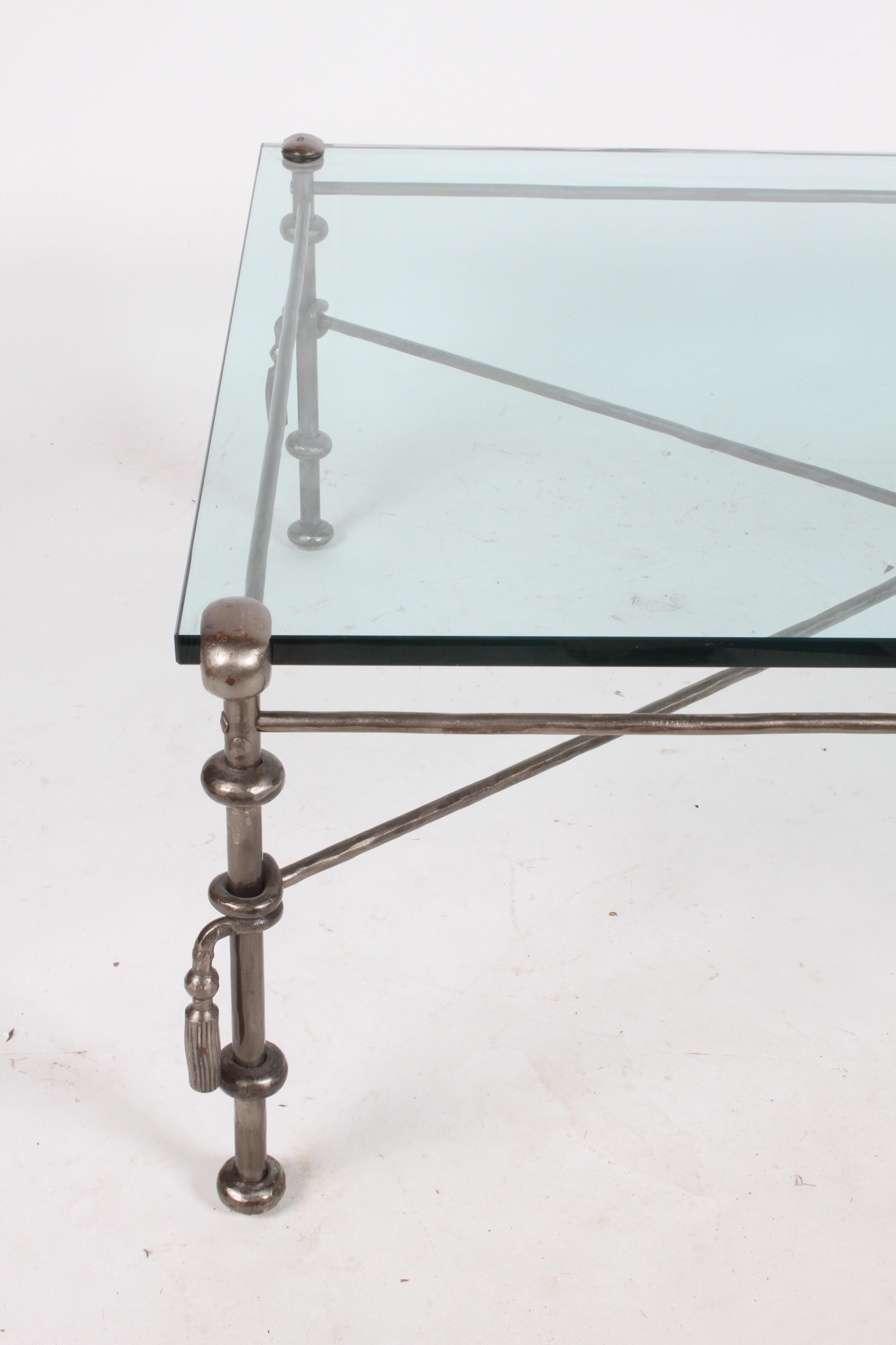 Giacometti Style Wrought Iron & Glass Coffee Table 11
