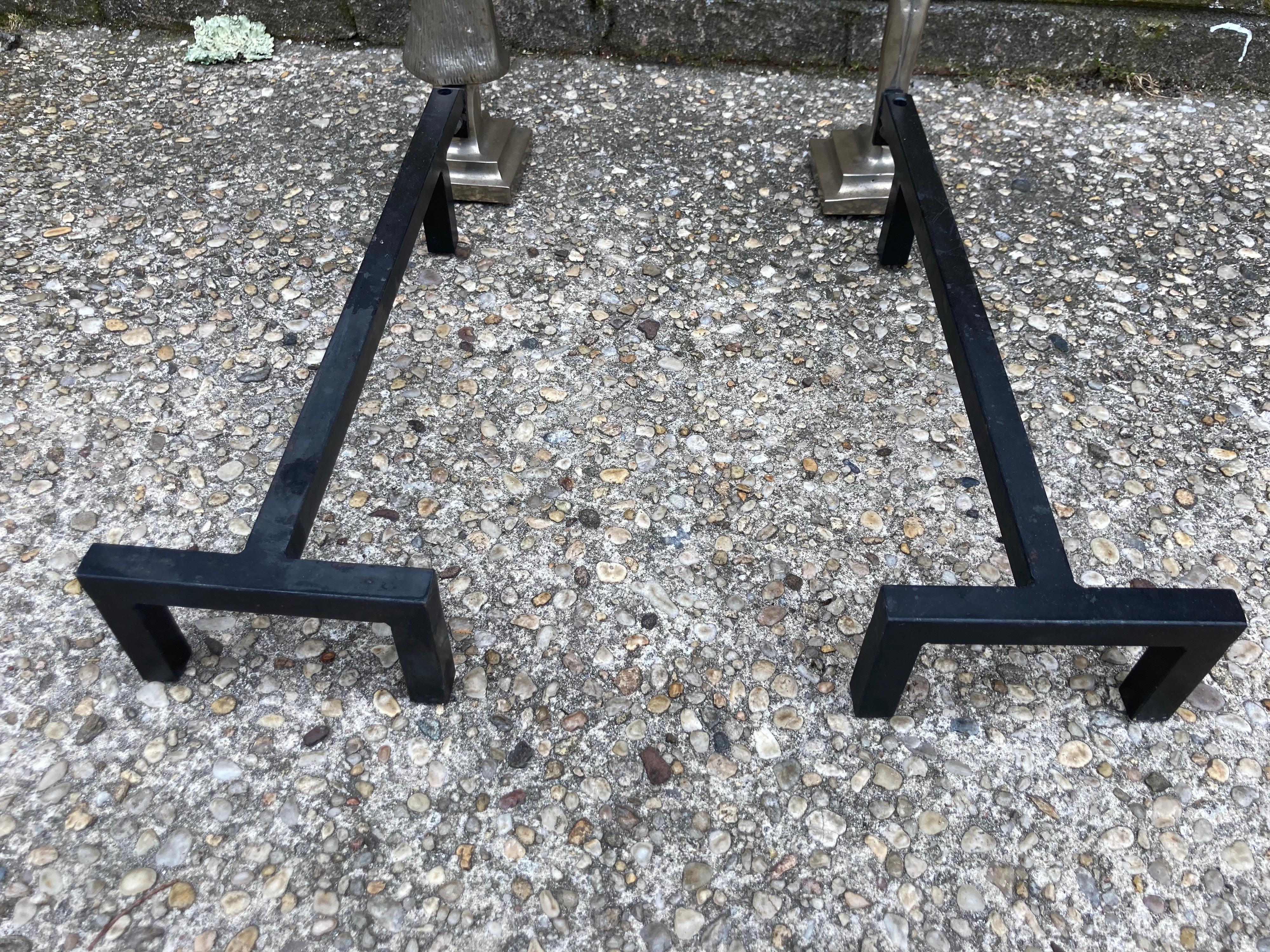 Iron Giacometti Style Andirons For Sale
