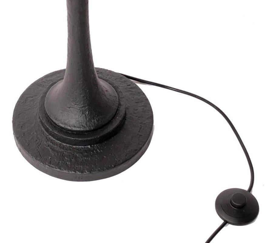 American Giacometti Style Black Faux Plaster Floor Lamps Firenze by Baker For Sale