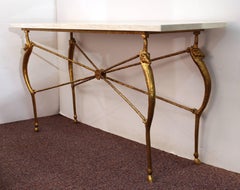 Giacometti Style Bronze and Marble Console