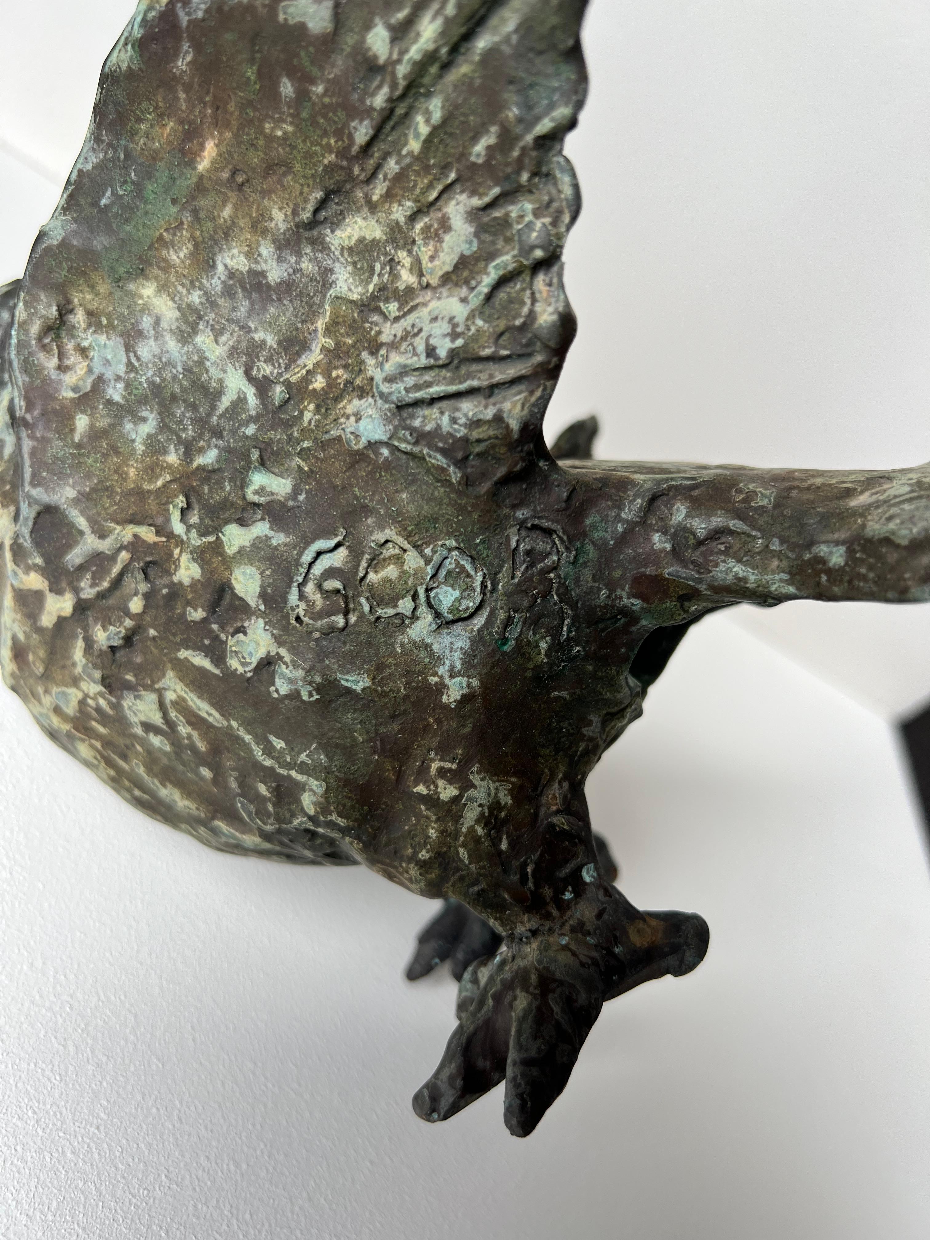 Unknown Giacometti-Style Bronze Dove Sculpture by Ilana Goor