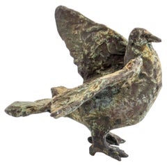 Giacometti-Style Bronze Dove Sculpture by Ilana Goor