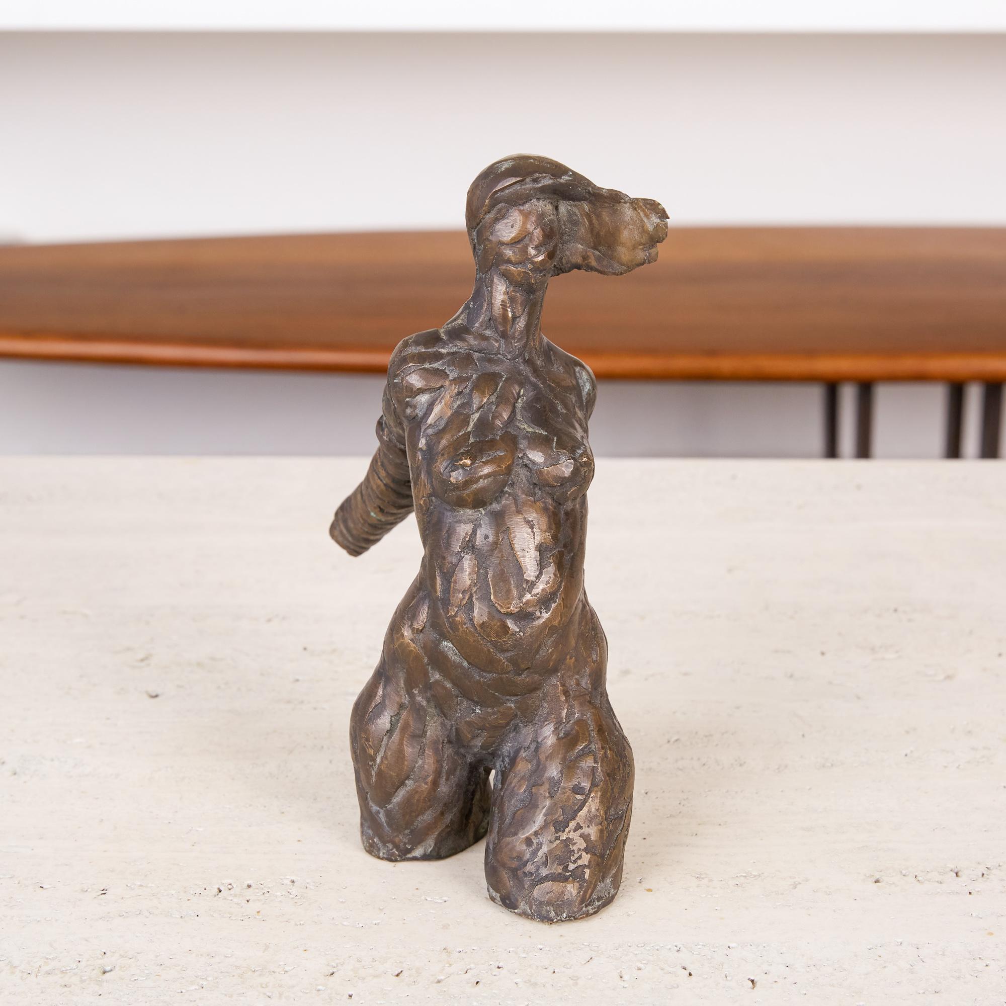 Mid-Century Modern Giacometti Style Bronze Figurative Sculpture