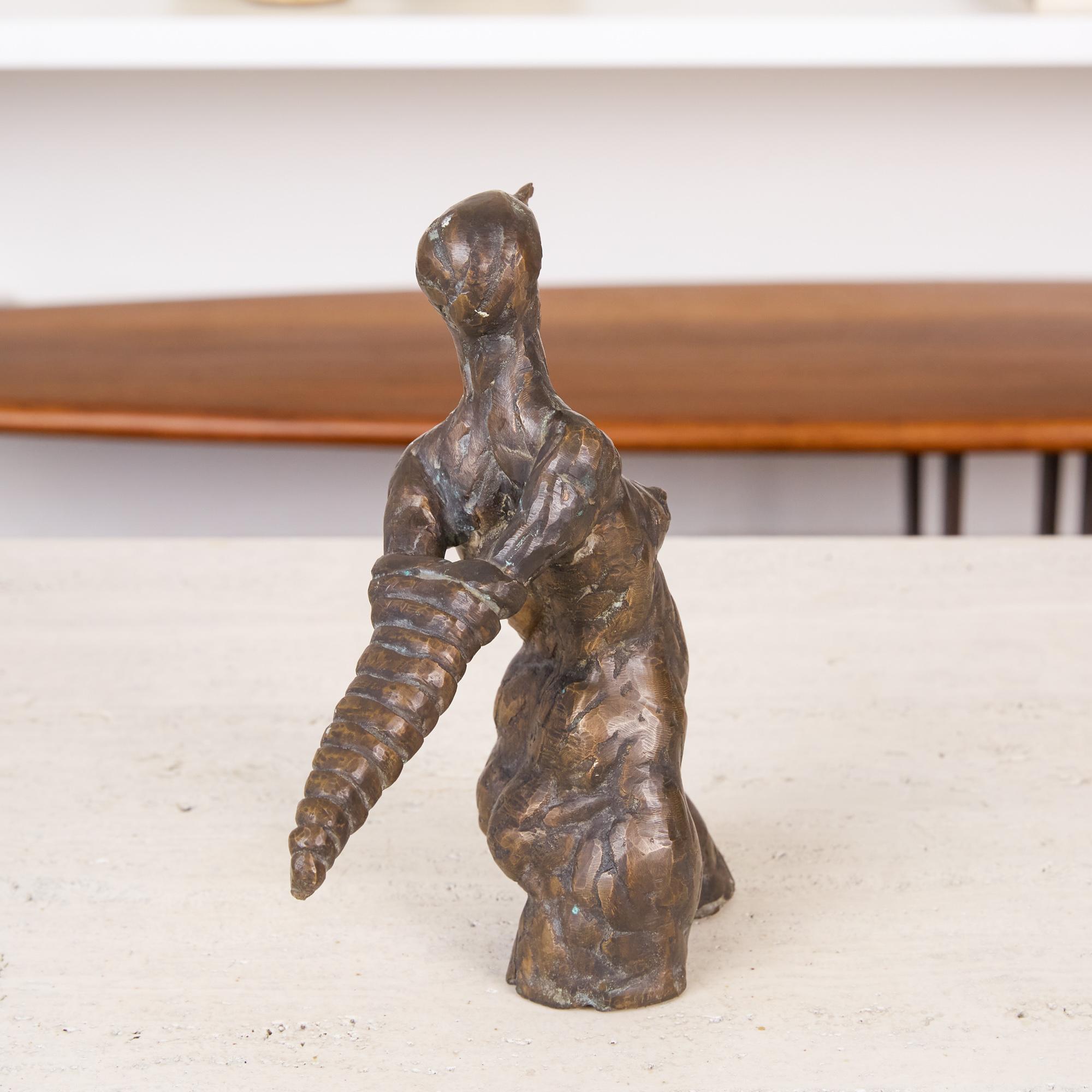 Cast Giacometti Style Bronze Figurative Sculpture