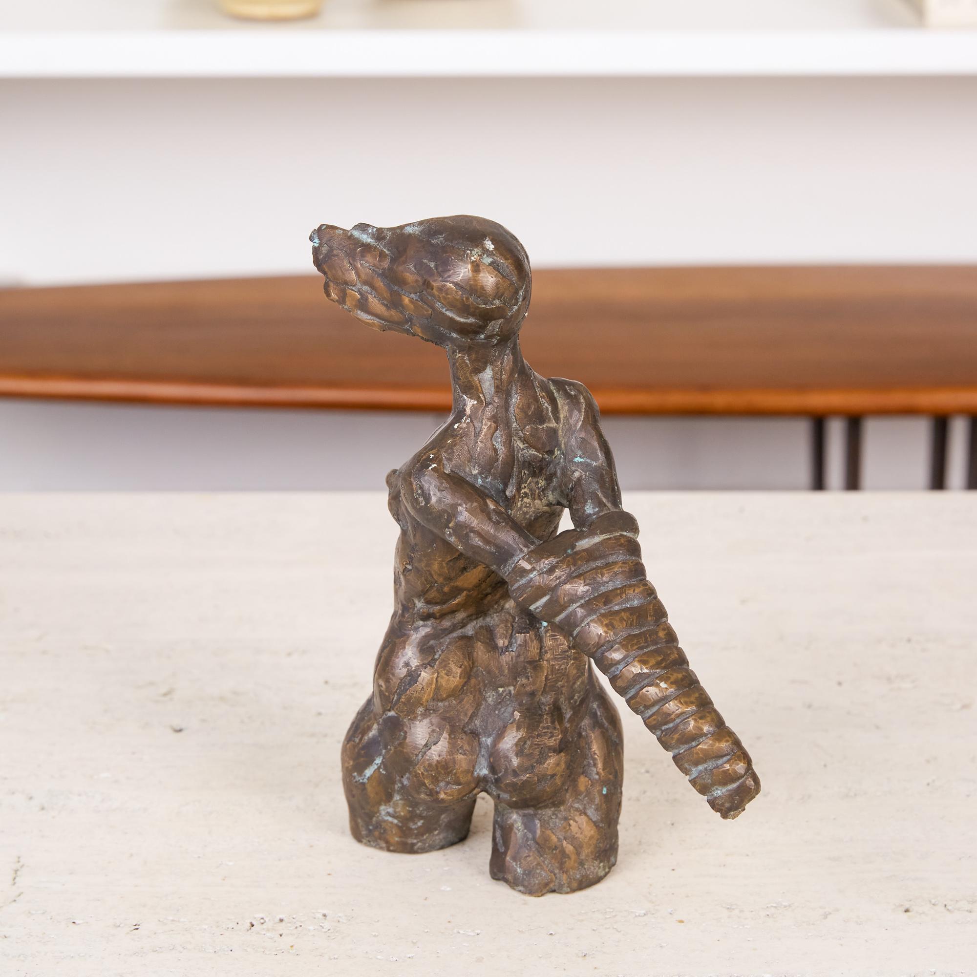 Giacometti Style Bronze Figurative Sculpture In Excellent Condition In Los Angeles, CA