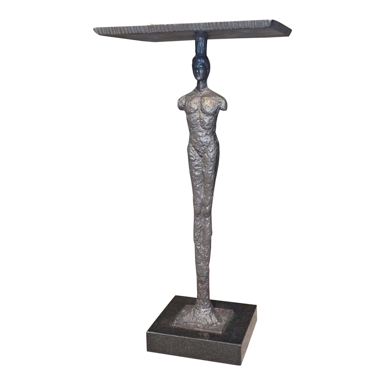 Giacometti Style Bronze Figurative Side Table 6