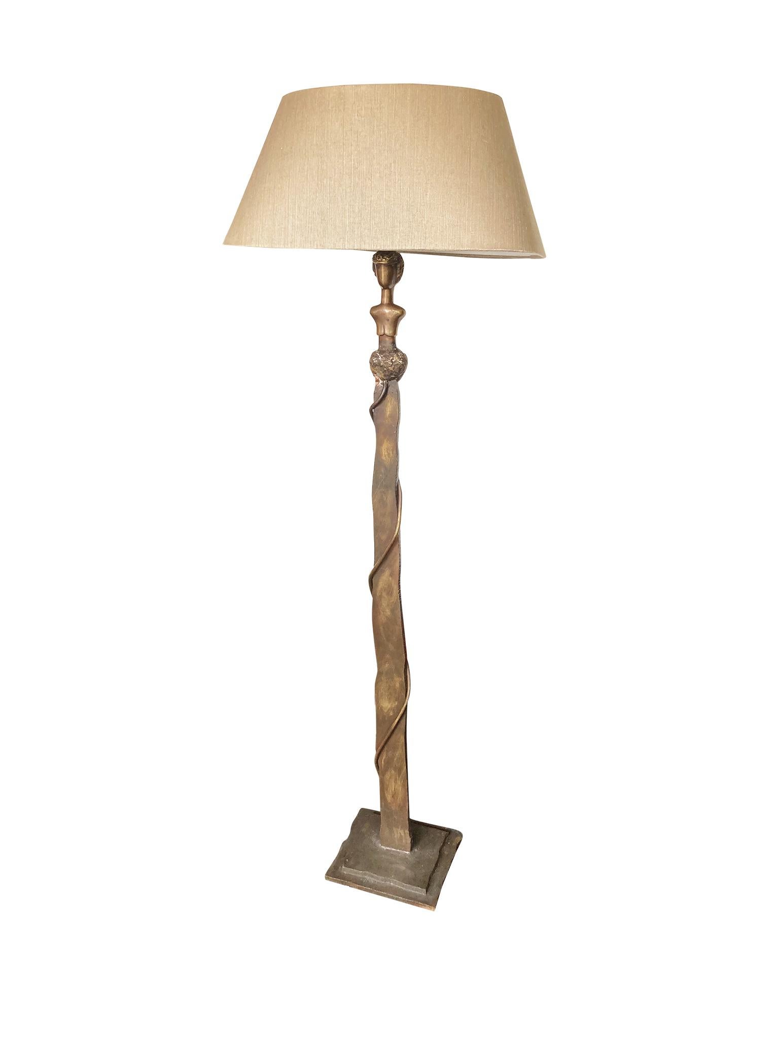Modern Giacometti-Style Bronze Floor Lamp