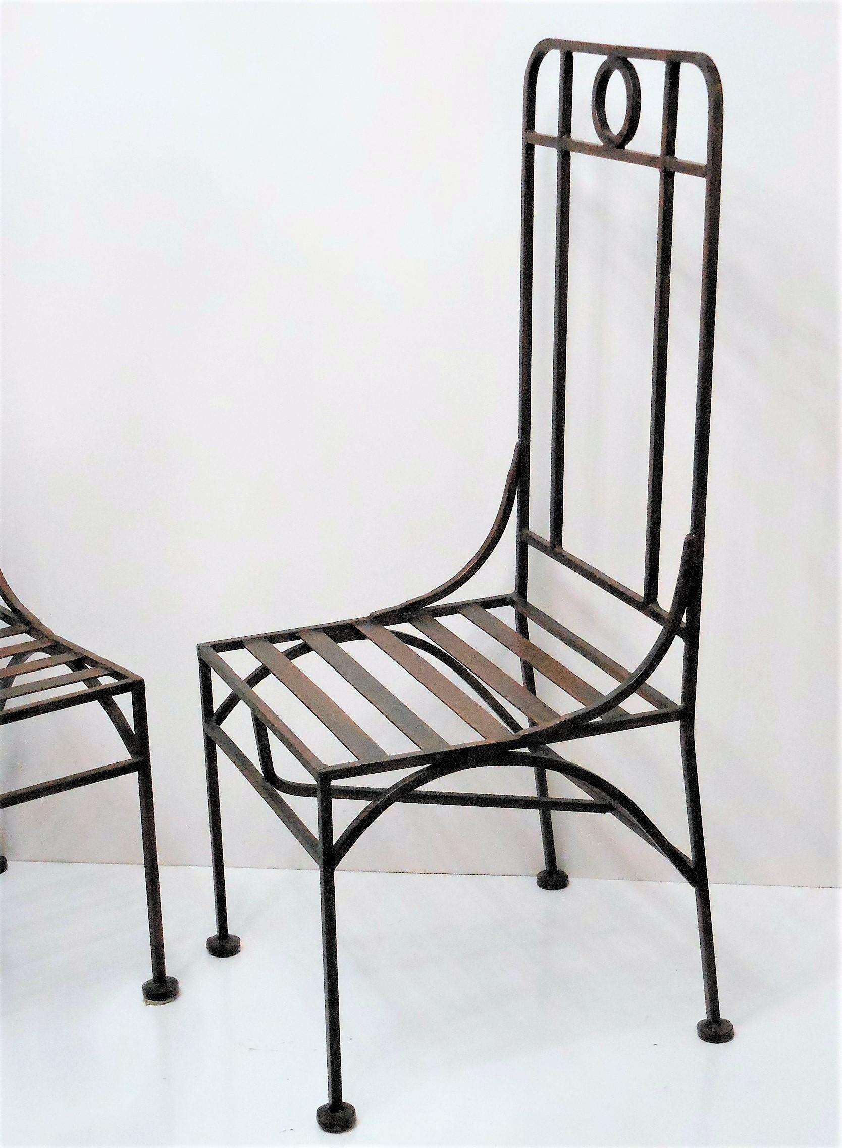 20th Century Giacometti Style Bronze Patina Occasional or Dining Chairs