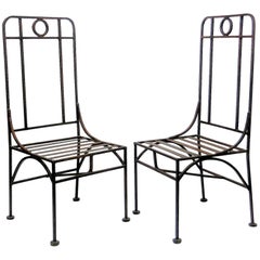 Chaises d'appoint ou de salle à manger de style Giacometti en patine bronze