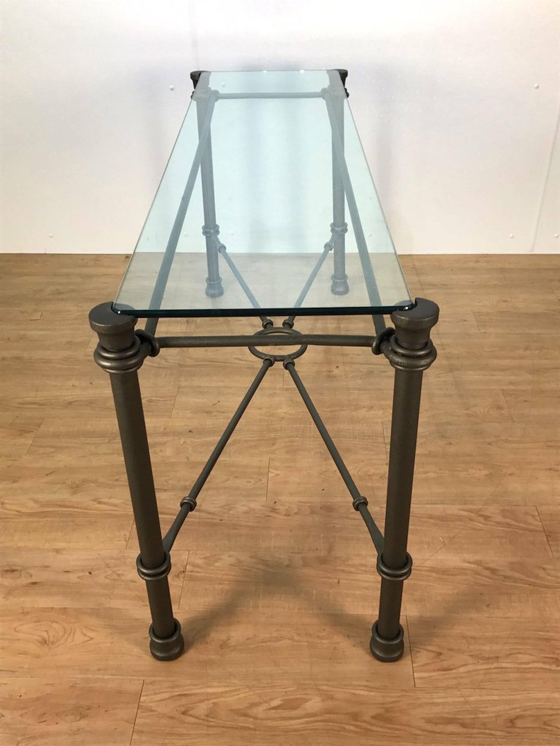 Giacometti Style Bronzed Iron Console Table In Excellent Condition In Oaks, PA