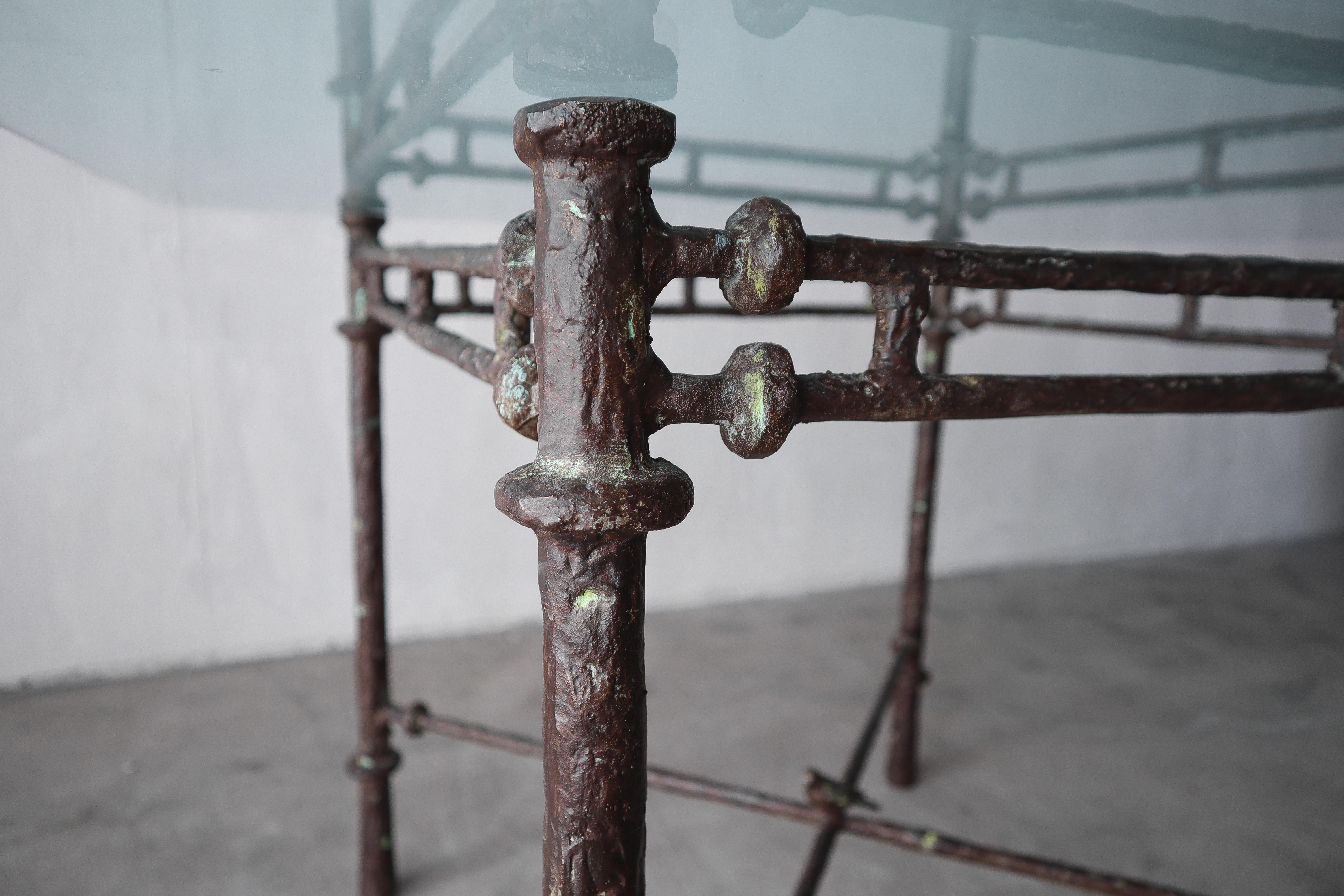20th Century Giacometti Style Decorative Bronze Dining Table Base