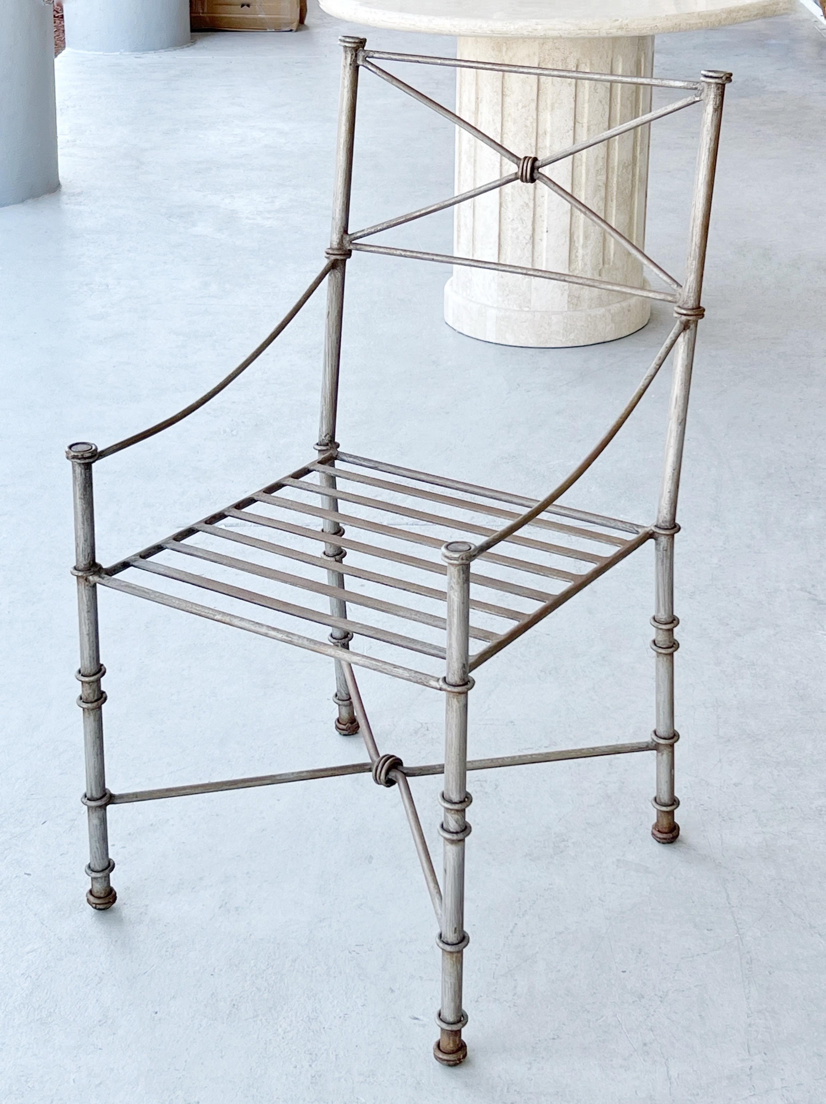 Giacometti-Esszimmer im Stil  Satz von 4 Stühlen mit Glasplatte im Zustand „Gut“ im Angebot in Miami, FL